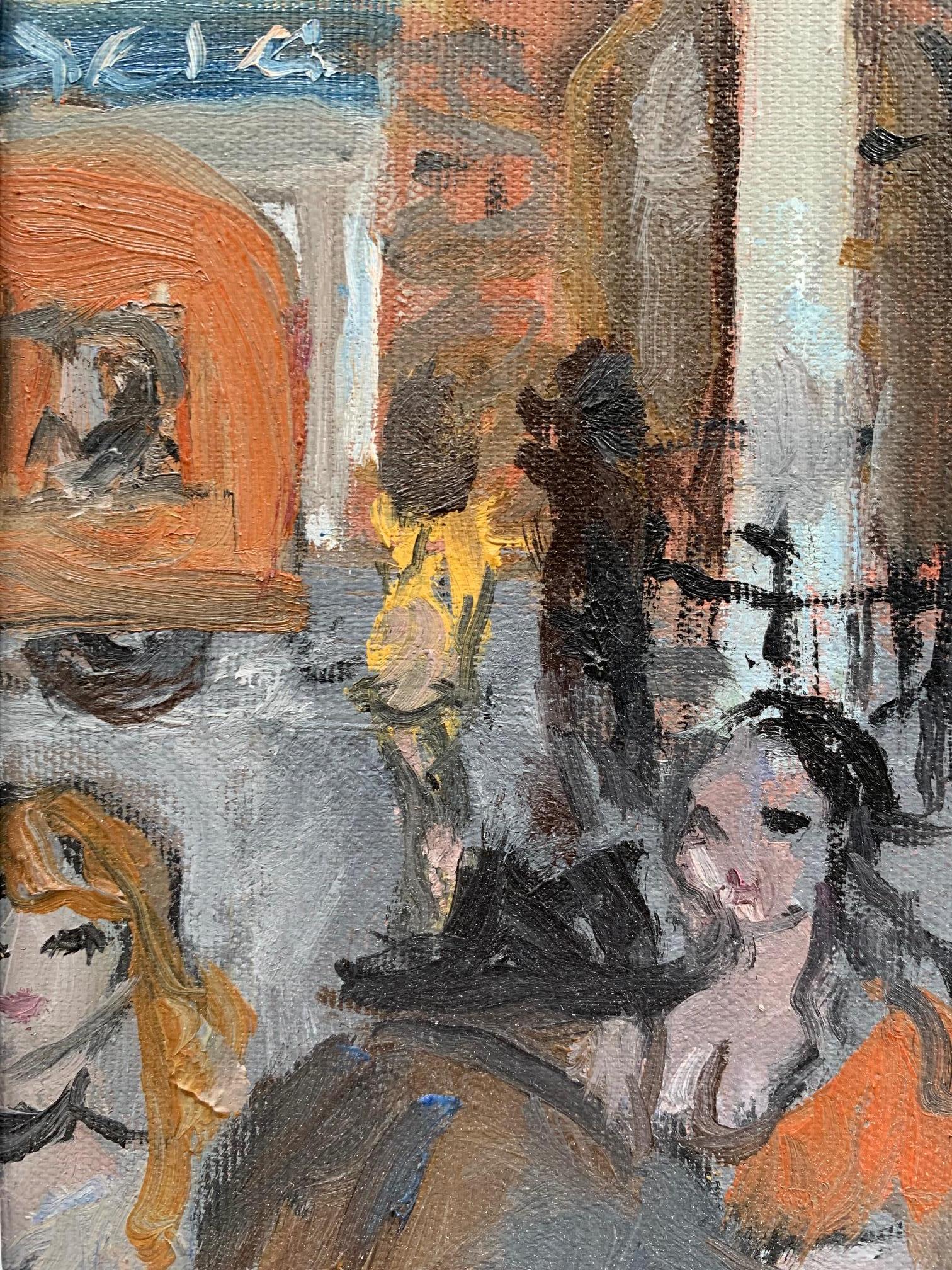 People In Florence By Bruno Paoli - Figurative Painting For Sale 4