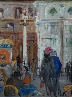 People In Florence By Bruno Paoli - Figurative Painting