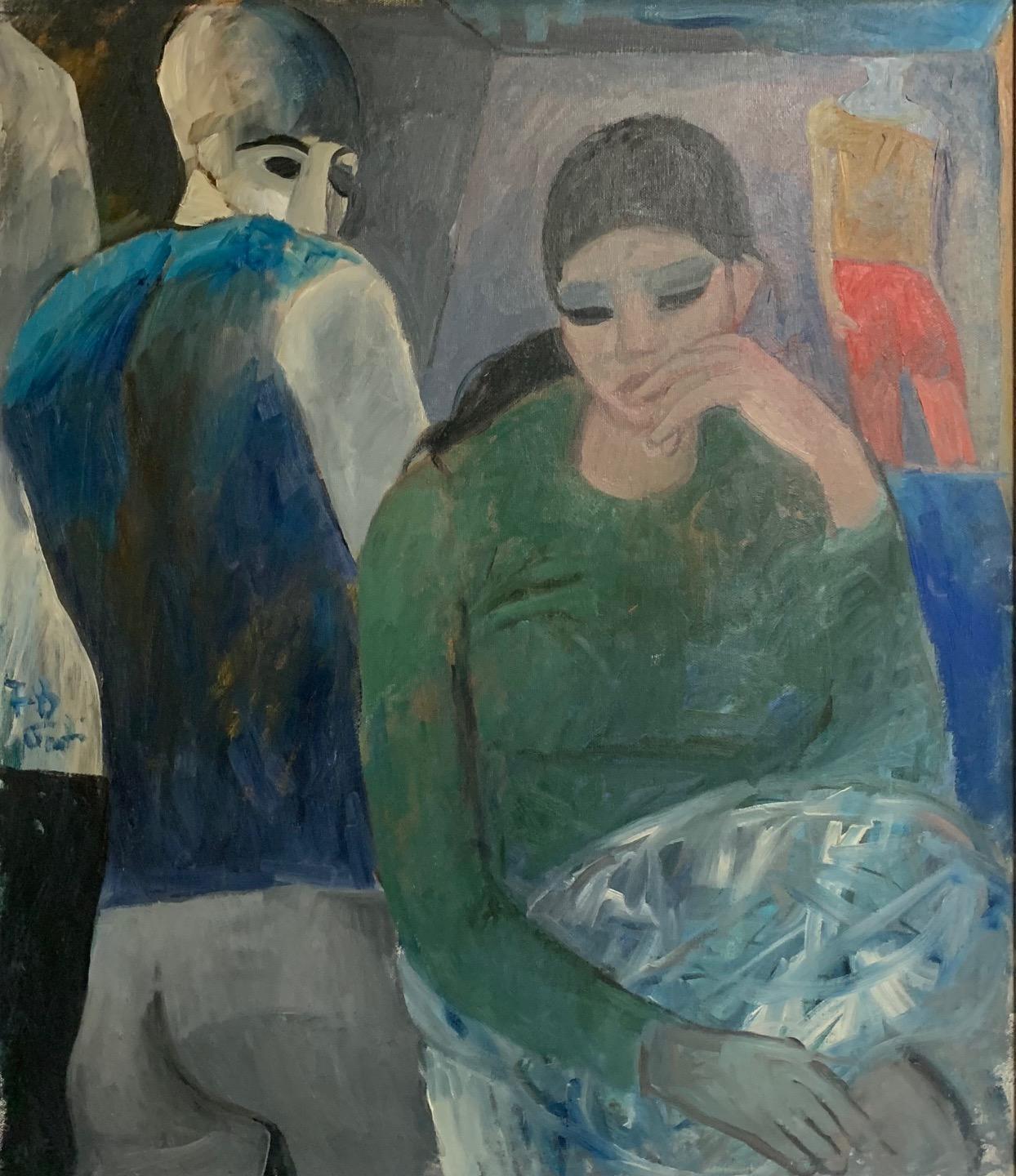 Personages von Bruno Paoli – Figuratives Gemälde