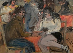 Rote Couchtische von Bruno Paoli – figuratives Gemälde