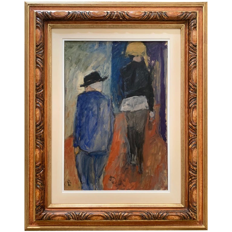 Bruno Paoli Red Street By Bruno Paoli Figurative Painting For Sale