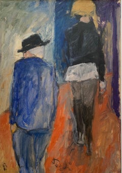 Red Street By Bruno Paoli - Figurative Painting