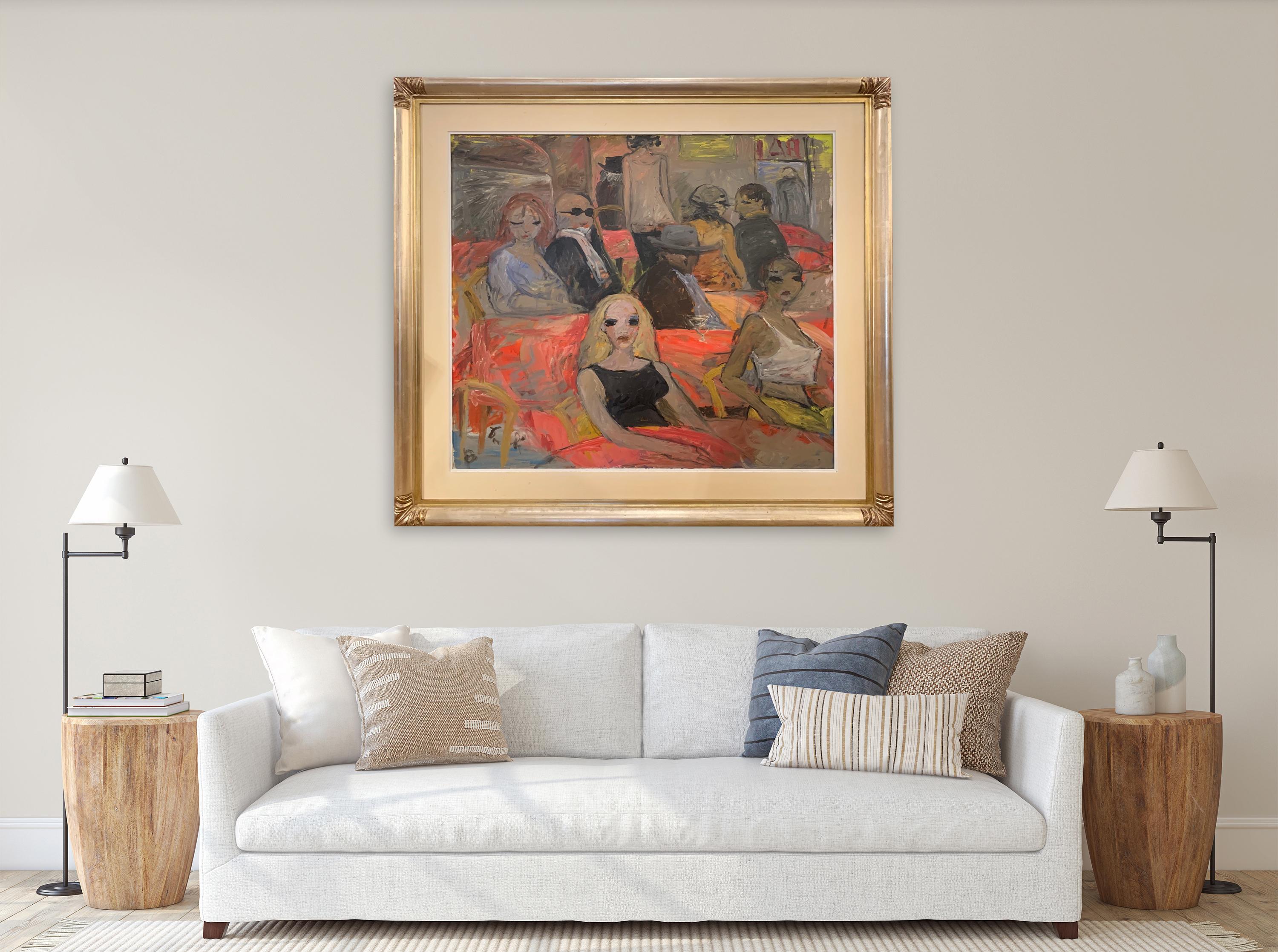 Red Tables By Bruno Paoli - Figurative Painting For Sale 2