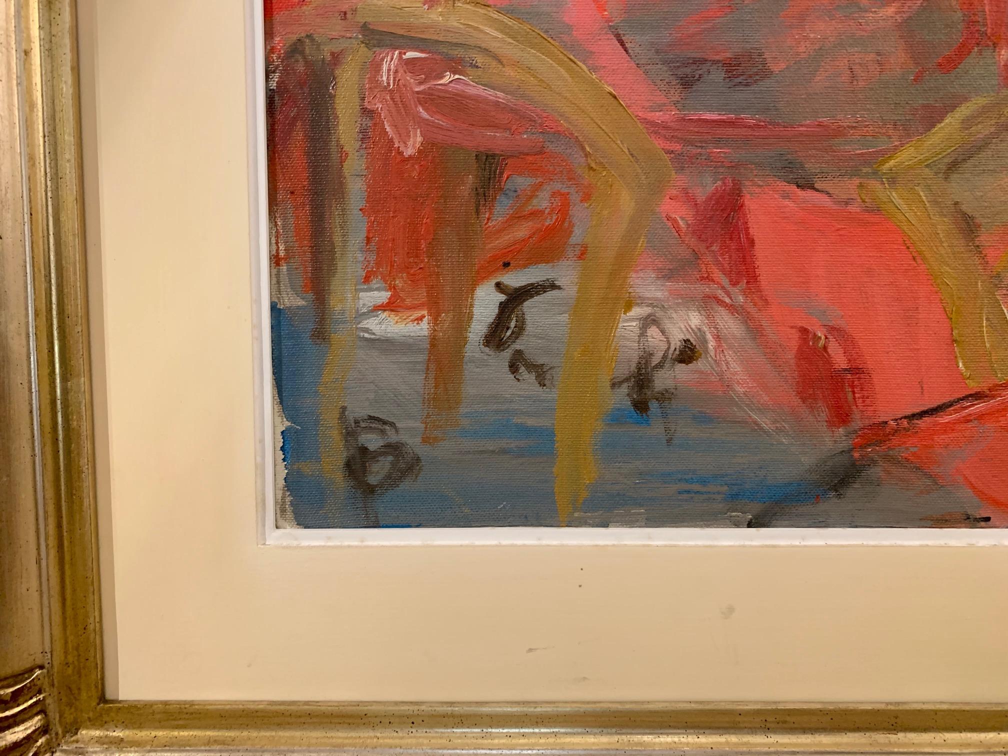 Red Tables By Bruno Paoli - Figurative Painting For Sale 5