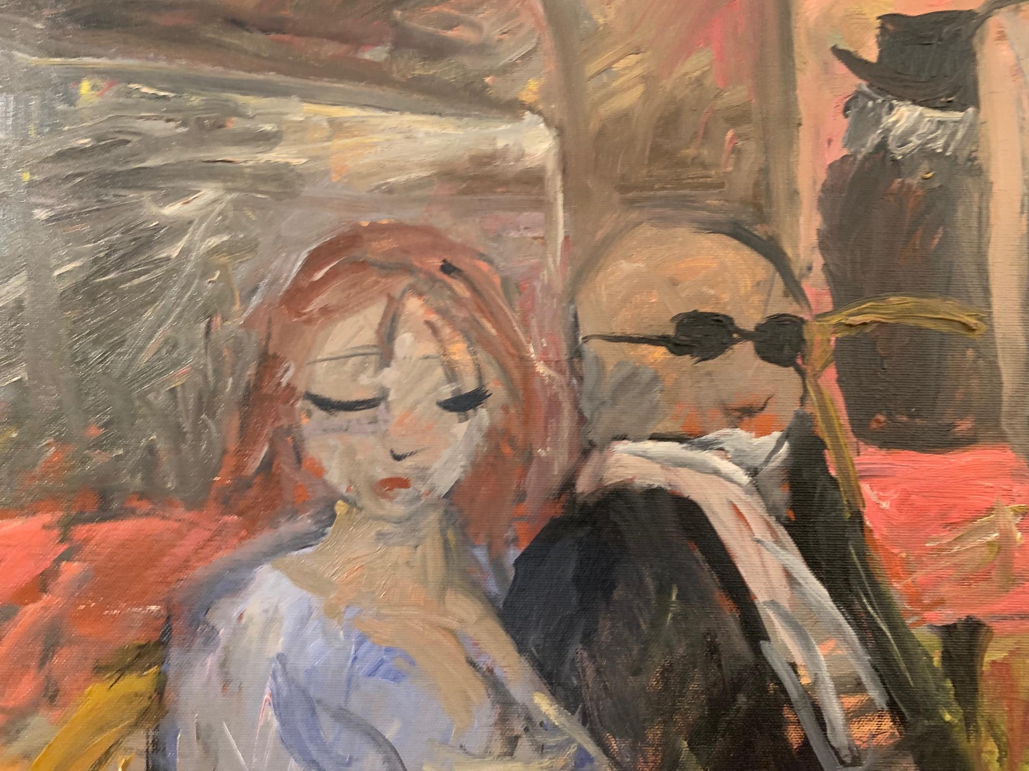 Red Tables By Bruno Paoli - Figurative Painting For Sale 6