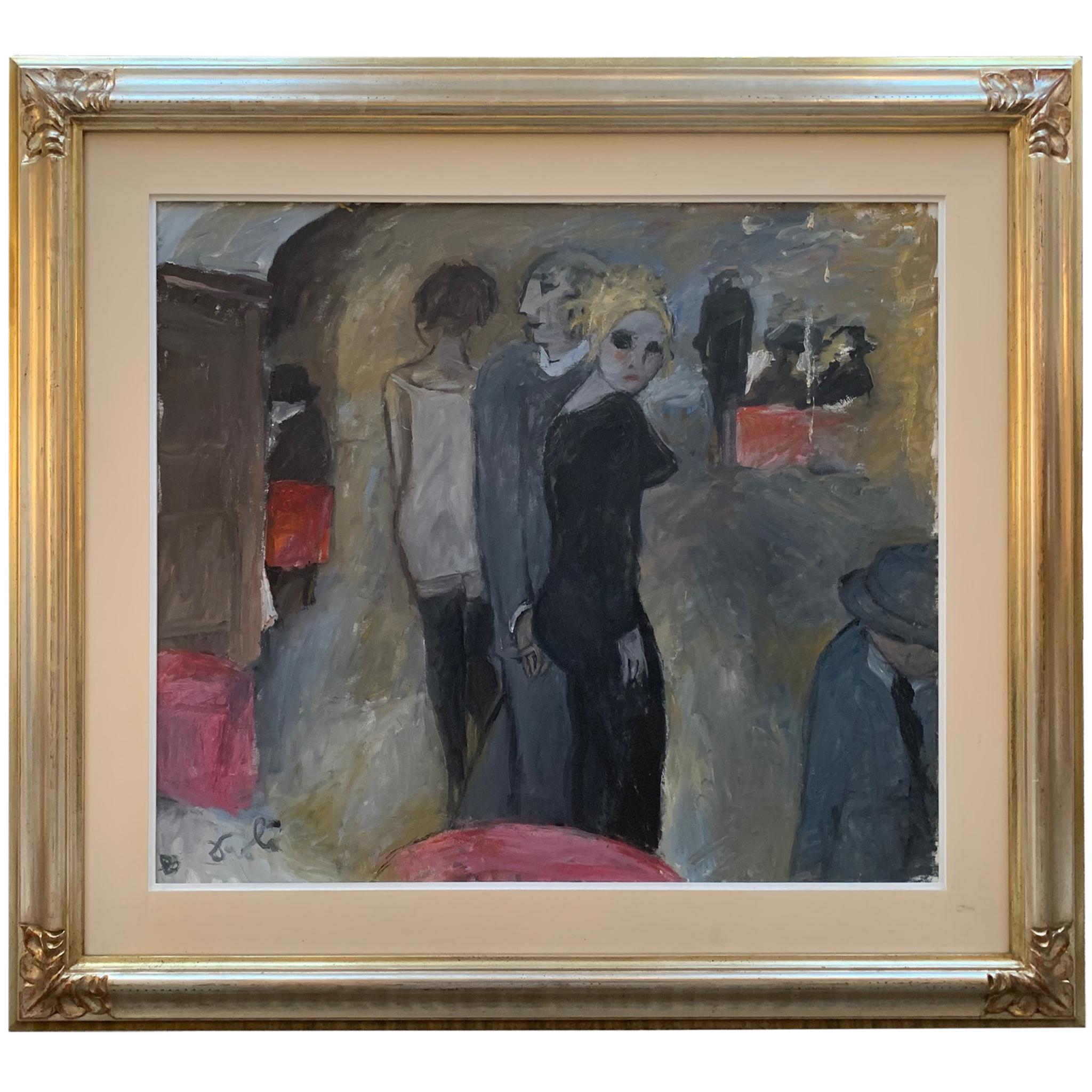 Rose Vecchio Cafe von Bruno Paoli – Figuratives Gemälde im Angebot 1