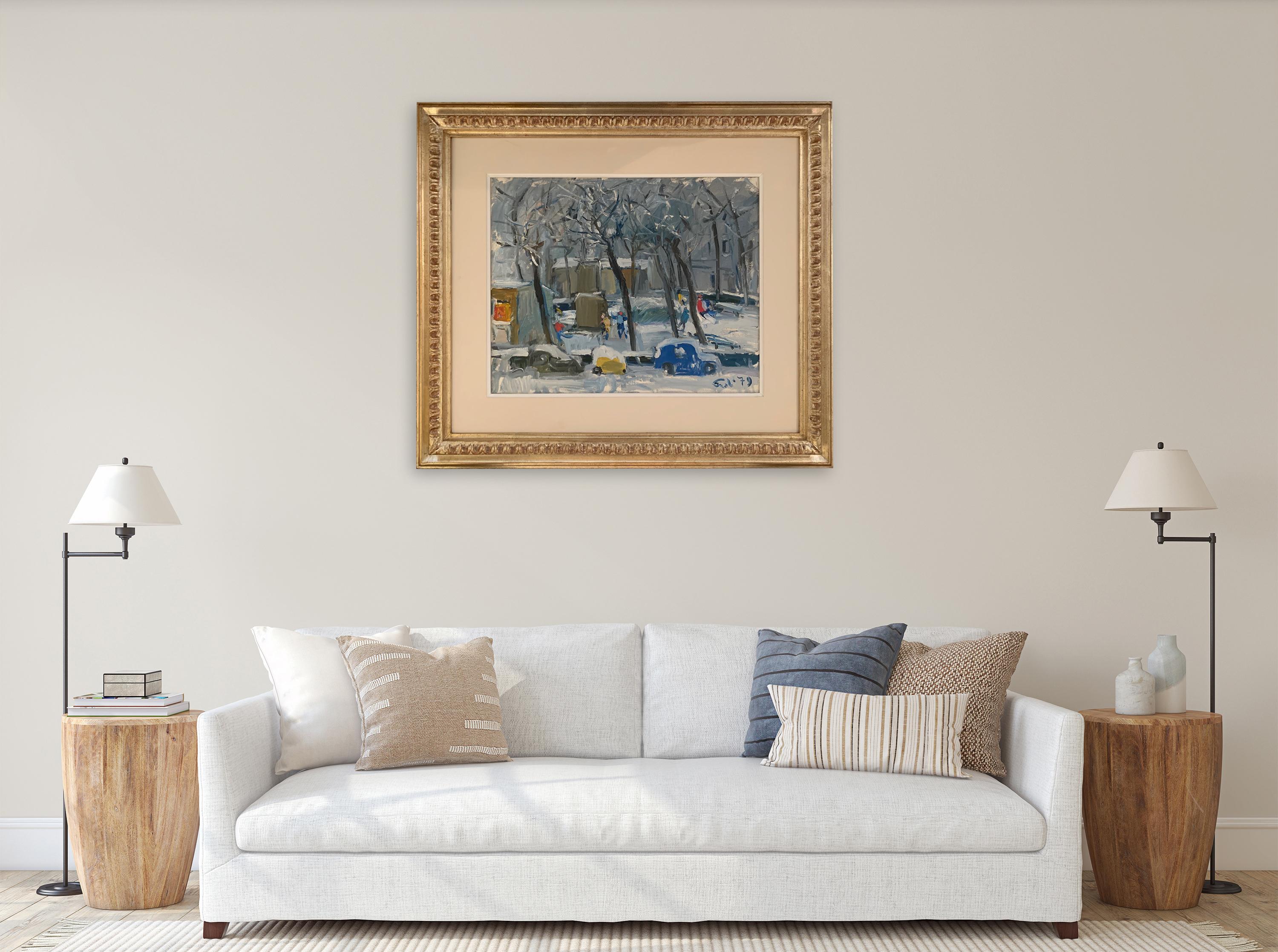 Neve in Plazzo Savonarola di Bruno Paoli - Pittura figurativa in vendita 2
