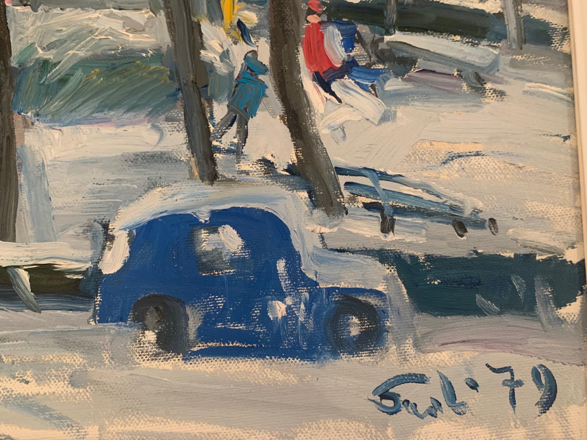 Neve in Plazzo Savonarola di Bruno Paoli - Pittura figurativa in vendita 3