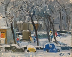 Snow In Plazzo Savonarola By Bruno Paoli - Figurative Painting