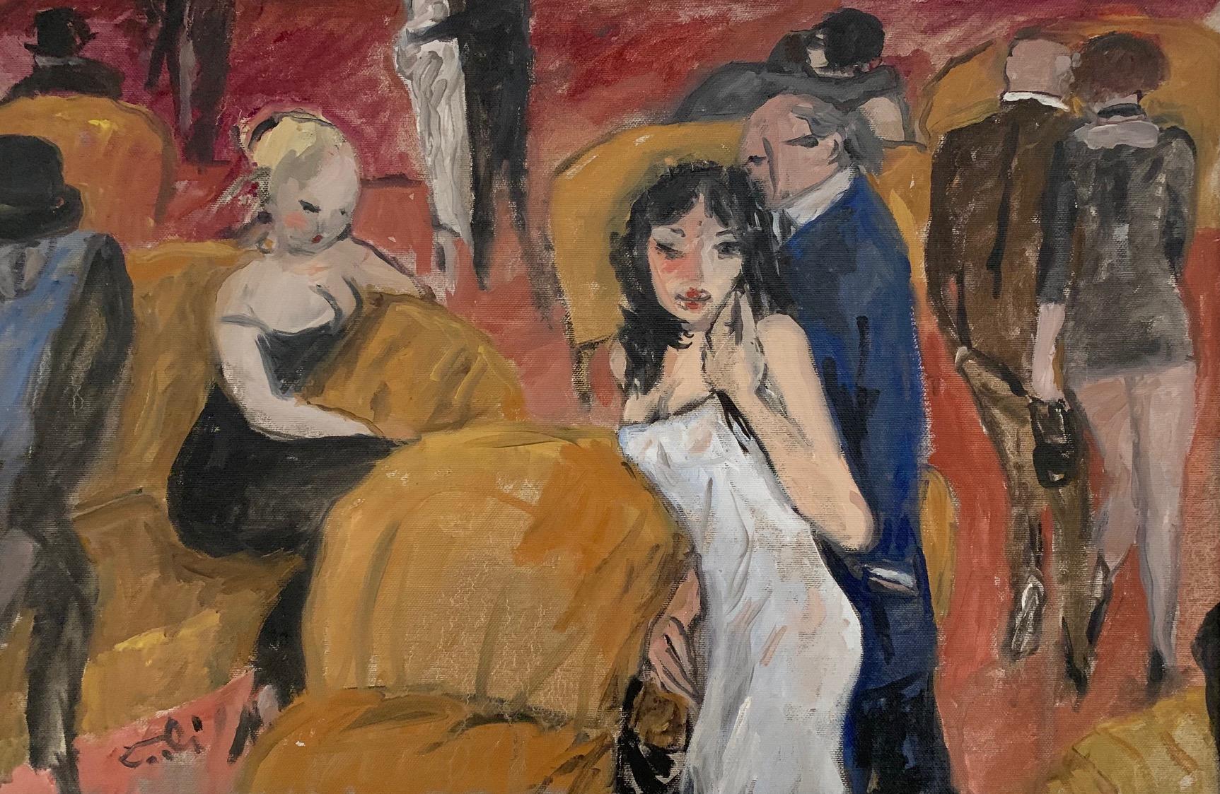 Sofas Place von Bruno Paoli – Figuratives Gemälde