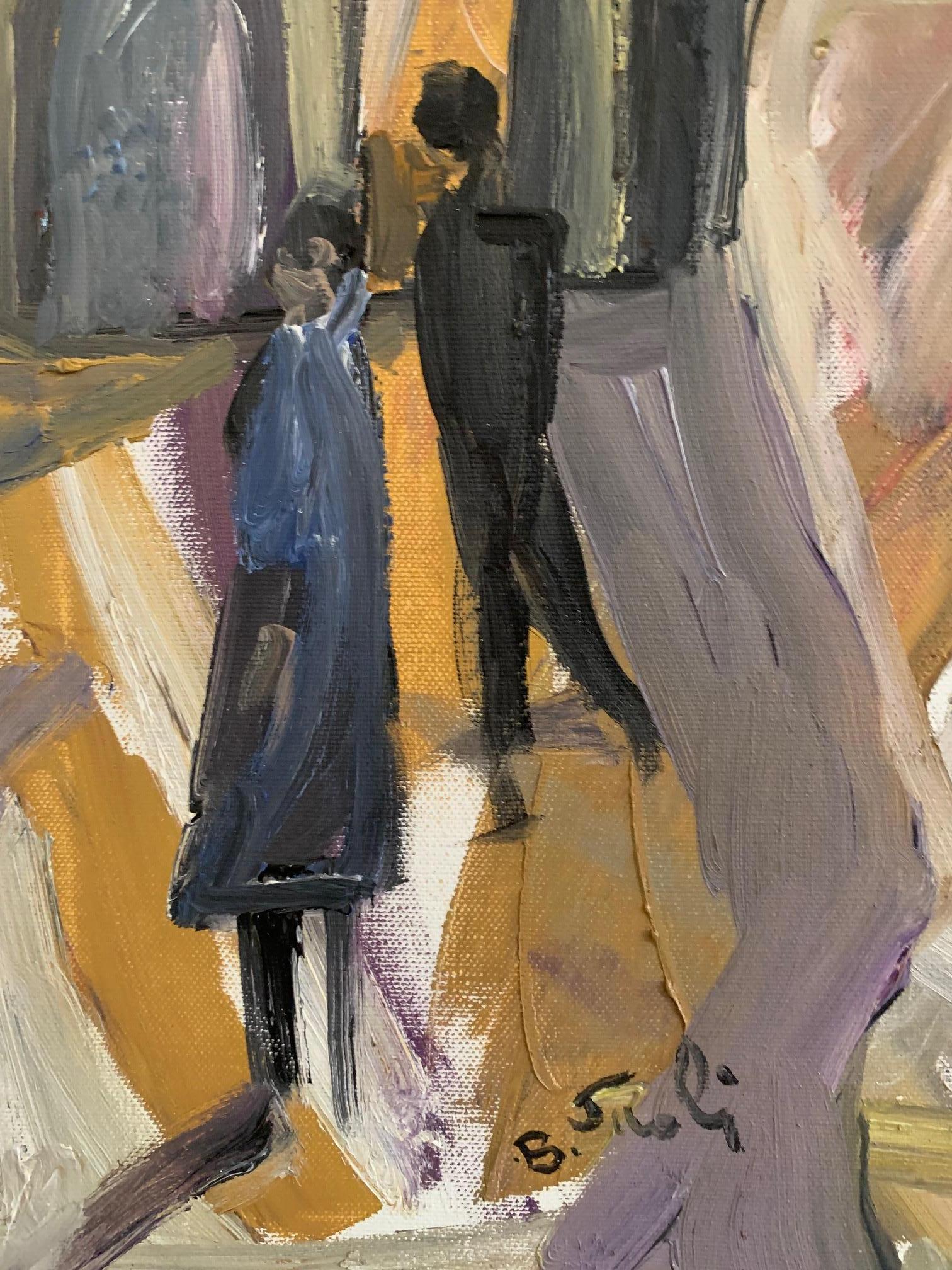 Street By Bruno Paoli - Figurative Painting For Sale 4