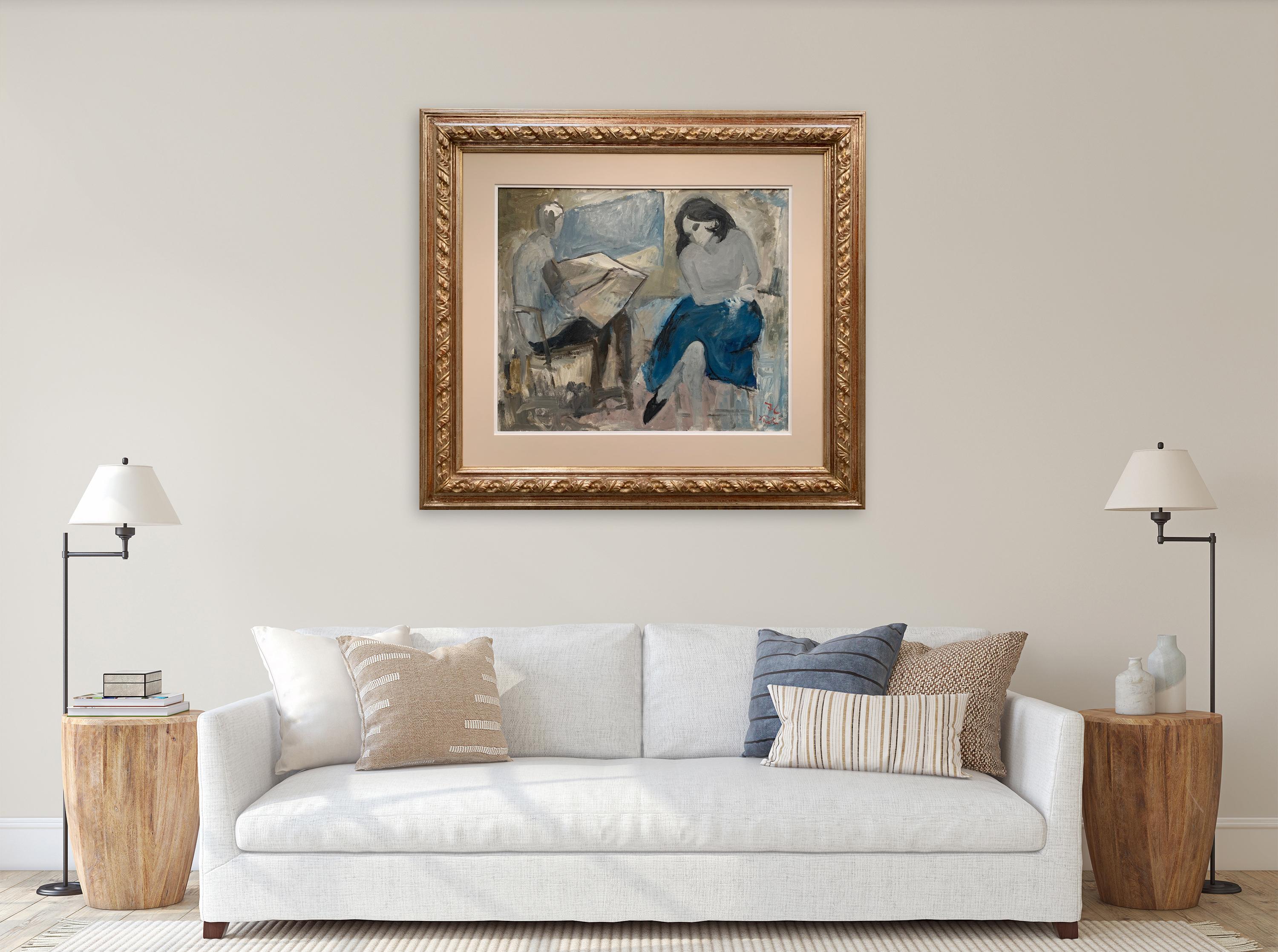 « The Artist & Nene » de Bruno Paoli - Peinture figurative en vente 2