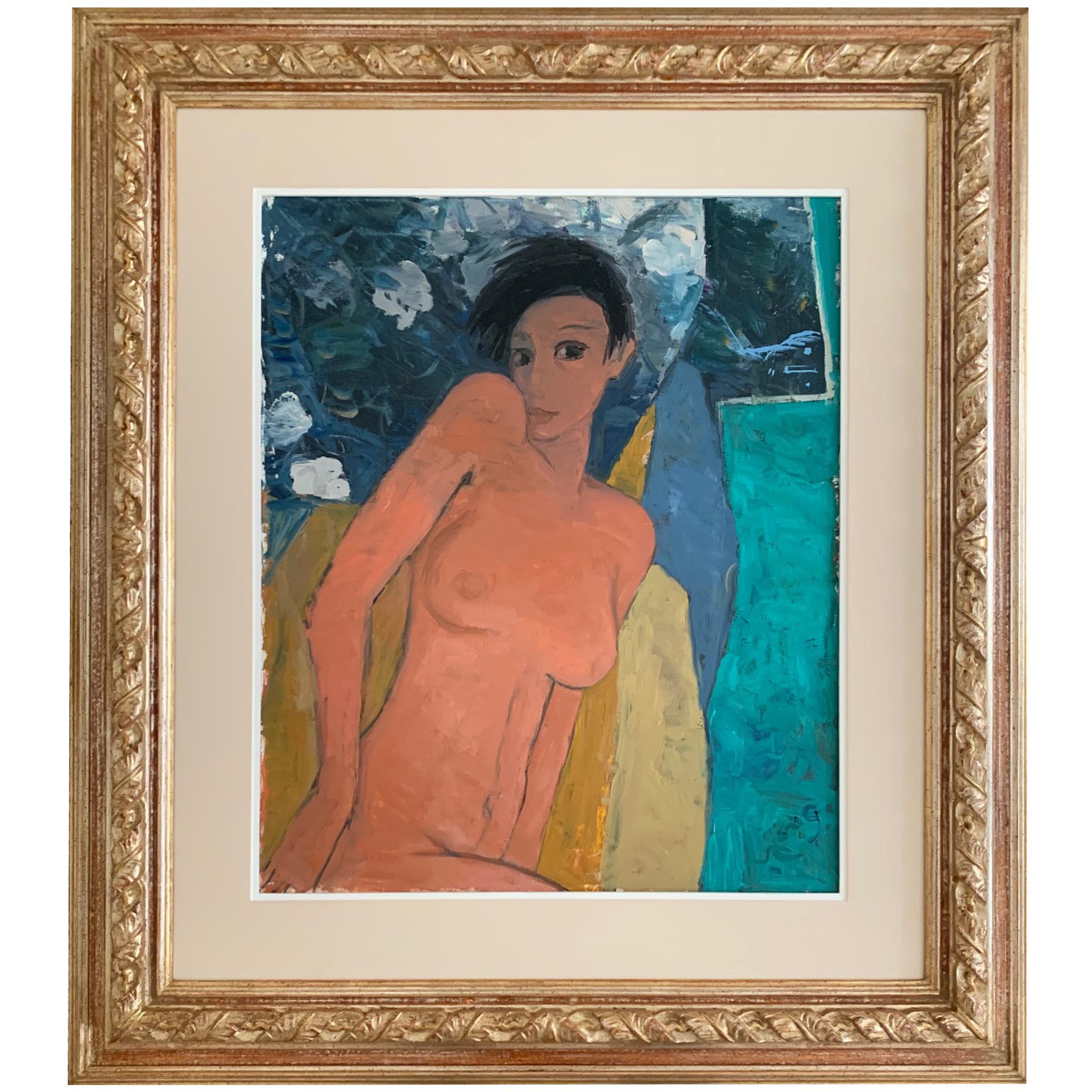 The Painter In The Mirror By Bruno Paoli - Figurative Malerei im Angebot 1