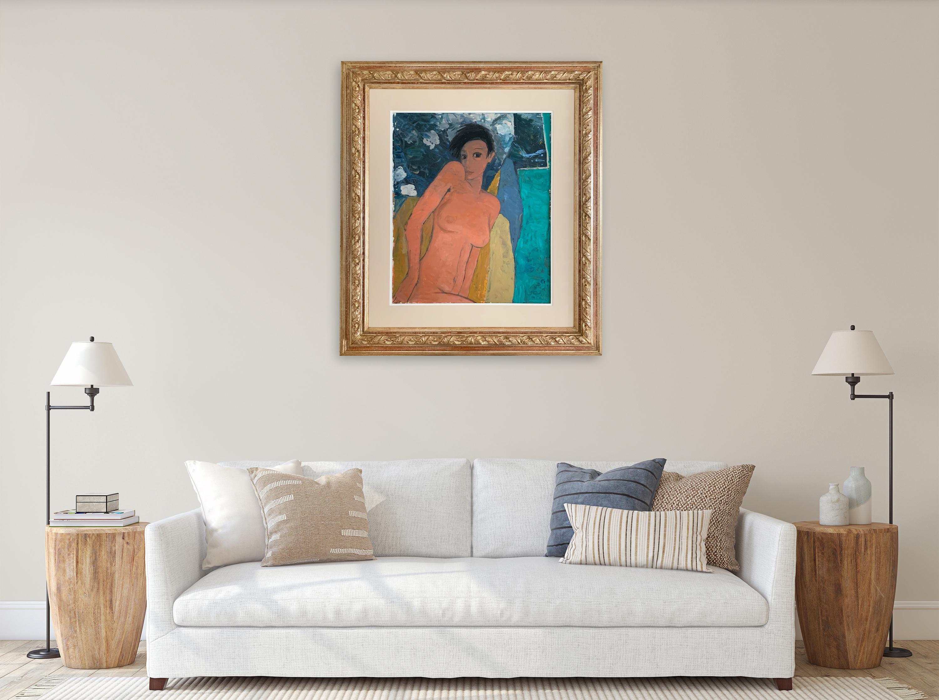 The Painter In The Mirror By Bruno Paoli - Figurative Malerei im Angebot 2