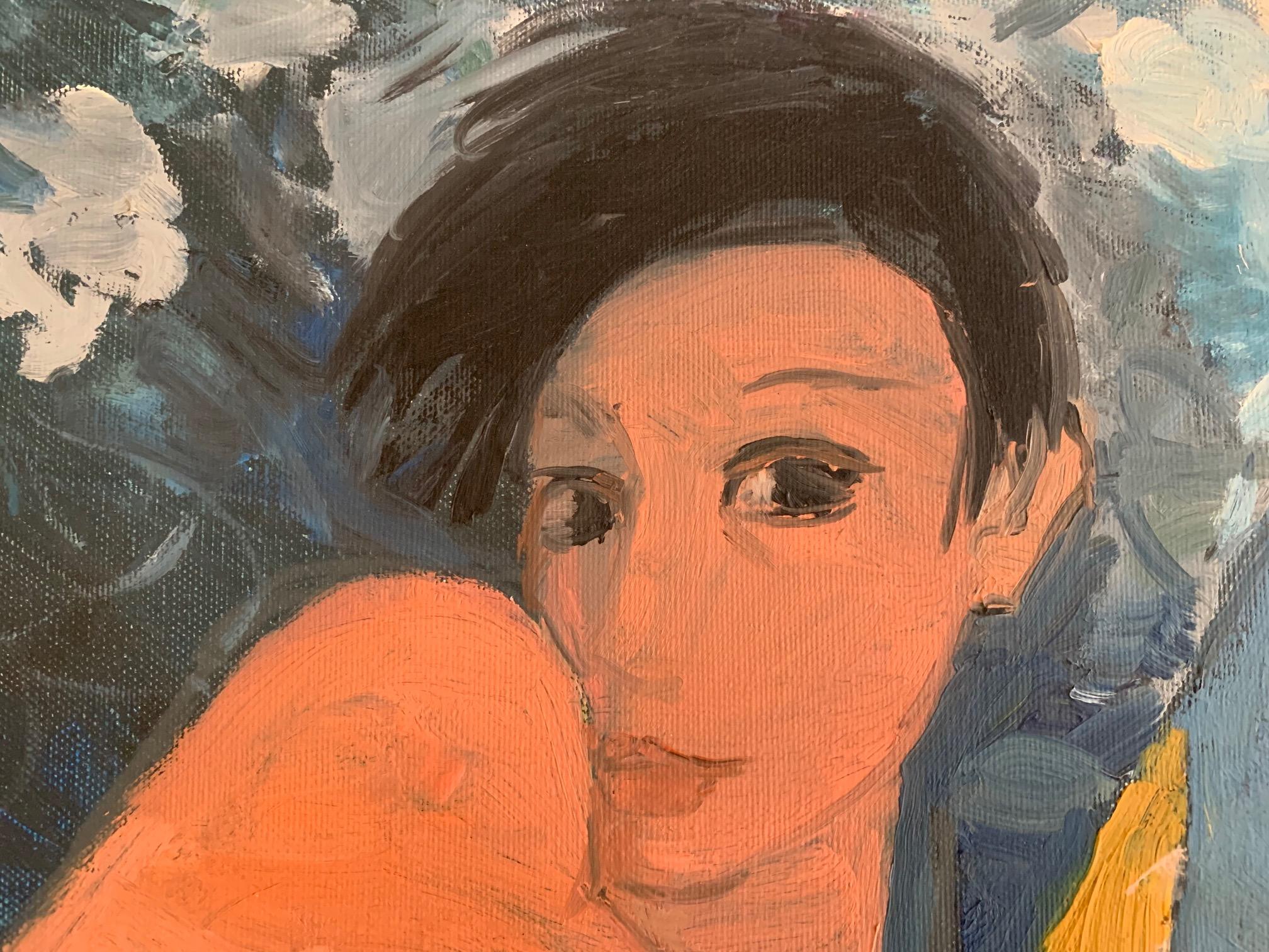 The Painter In The Mirror By Bruno Paoli - Figurative Malerei im Angebot 4