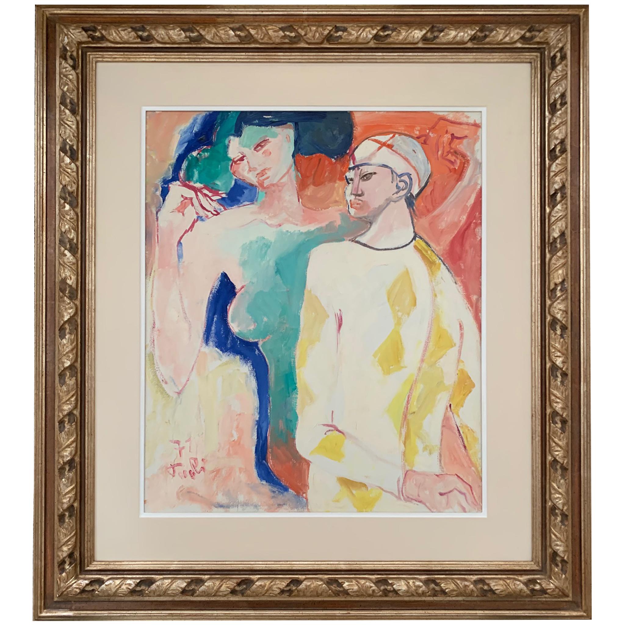 Dos figuras de Bruno Paoli - Pintura figurativa en venta 1