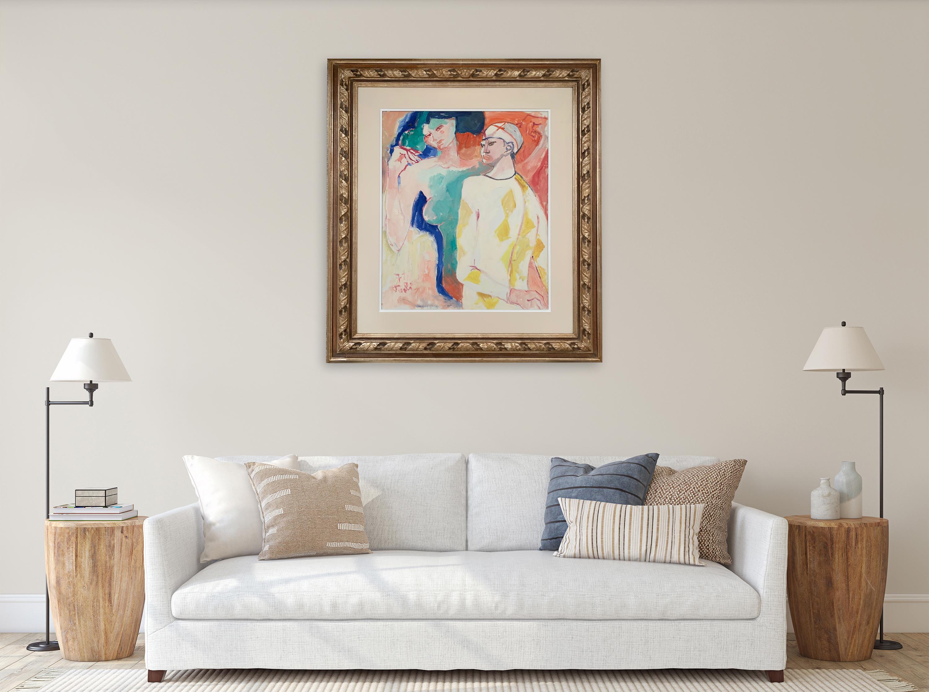 Dos figuras de Bruno Paoli - Pintura figurativa en venta 2