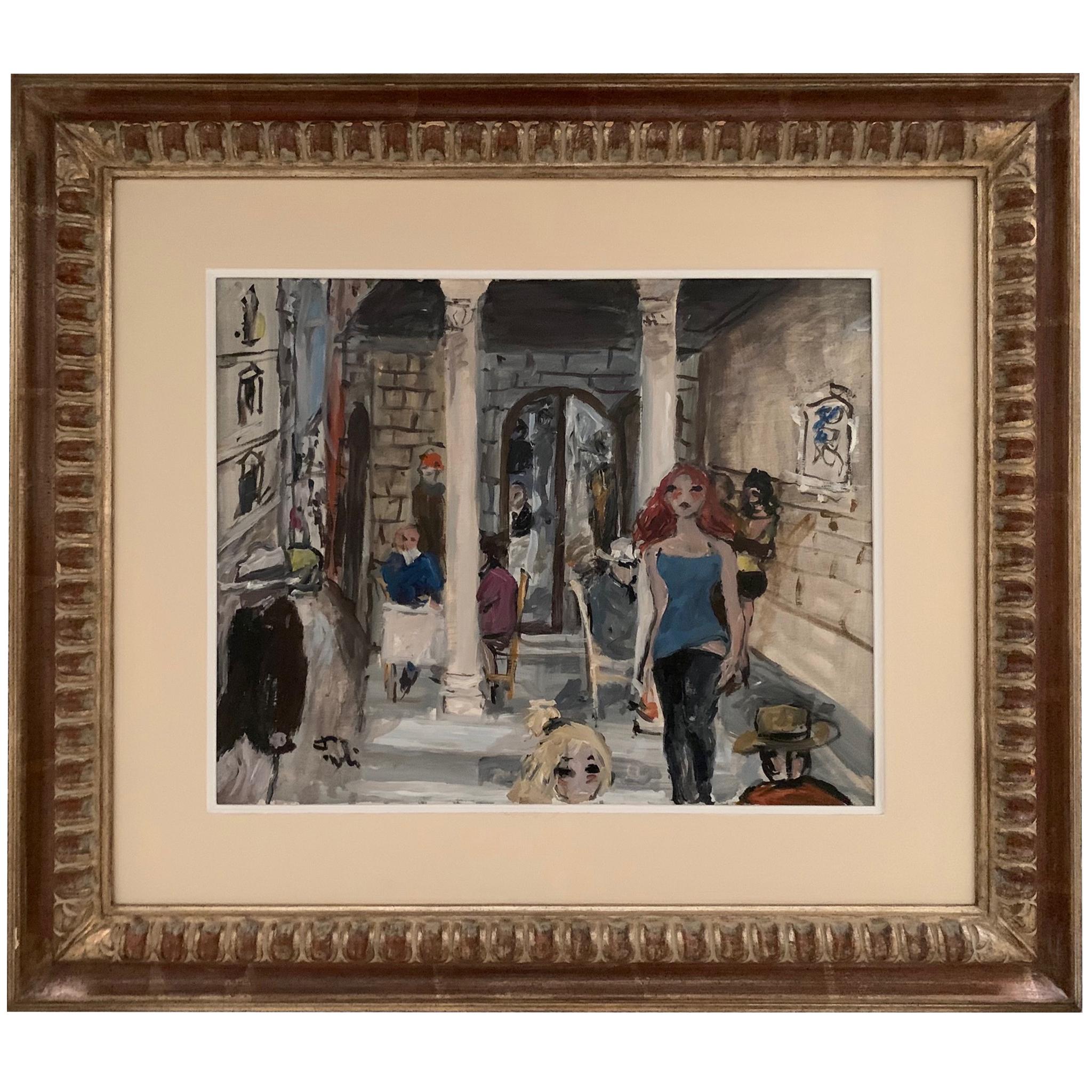 Wandbilder in Florenz von Bruno Paoli – Figuratives Gemälde im Angebot 1