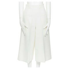 BRUNO PIETERS white heavy cotton skort skirt shorts high waist A-line mid-length