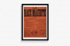 Originalplakat „La Race Maudite“ von Bruno aus dem Jahr 1905, veröffentlicht von Le Petit Patriote
