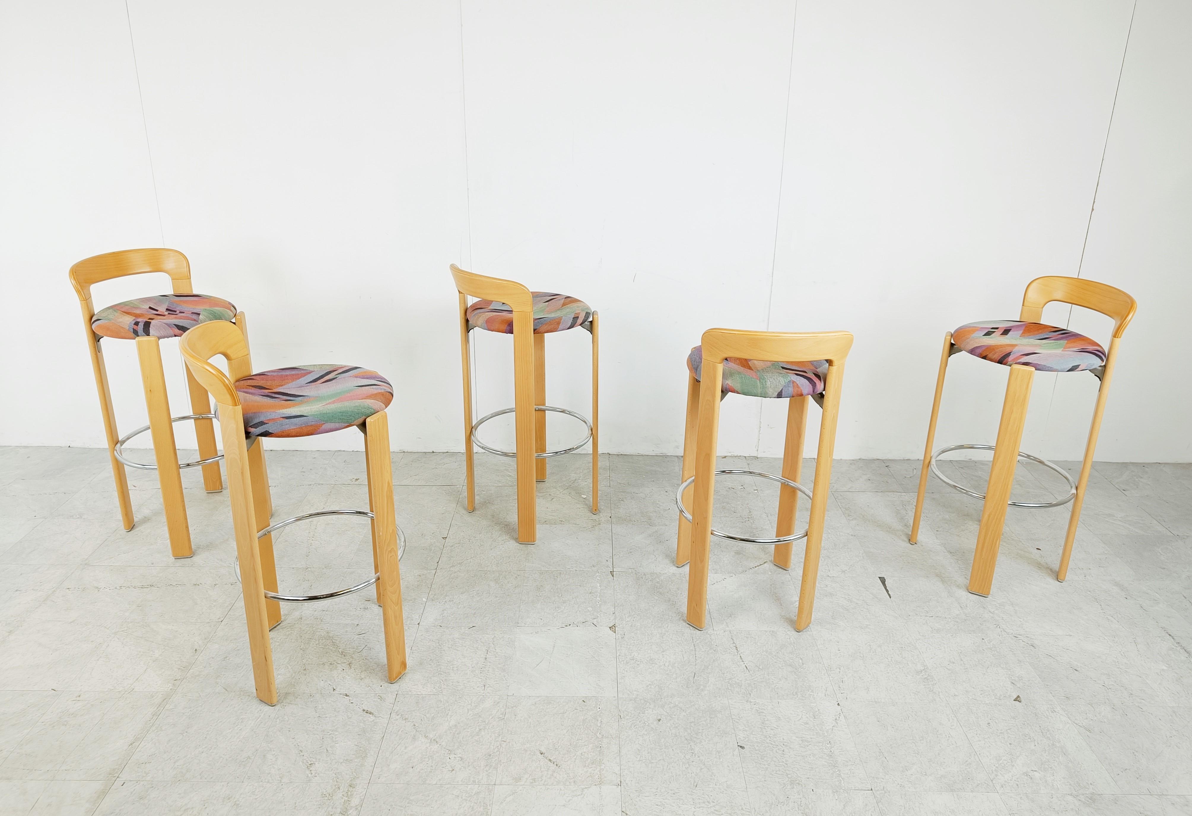 Swiss Bruno Rey bar stools for Kush & Co, set of 5