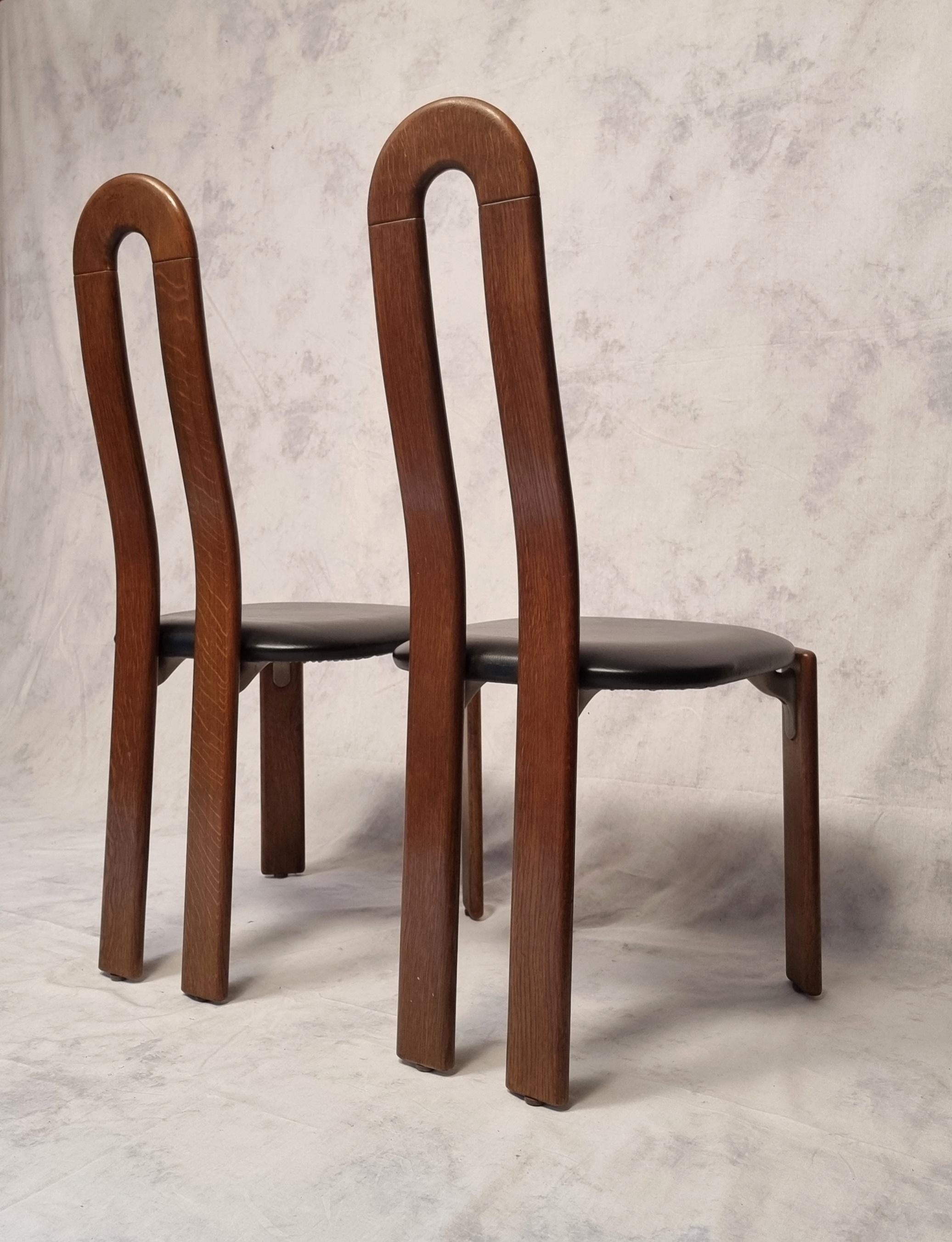 Mid-Century Modern Bruno Rey Chairs for Dietiker by Atelier Stuhl Aus Stein Am Rhein, Oak, Ca 197 For Sale