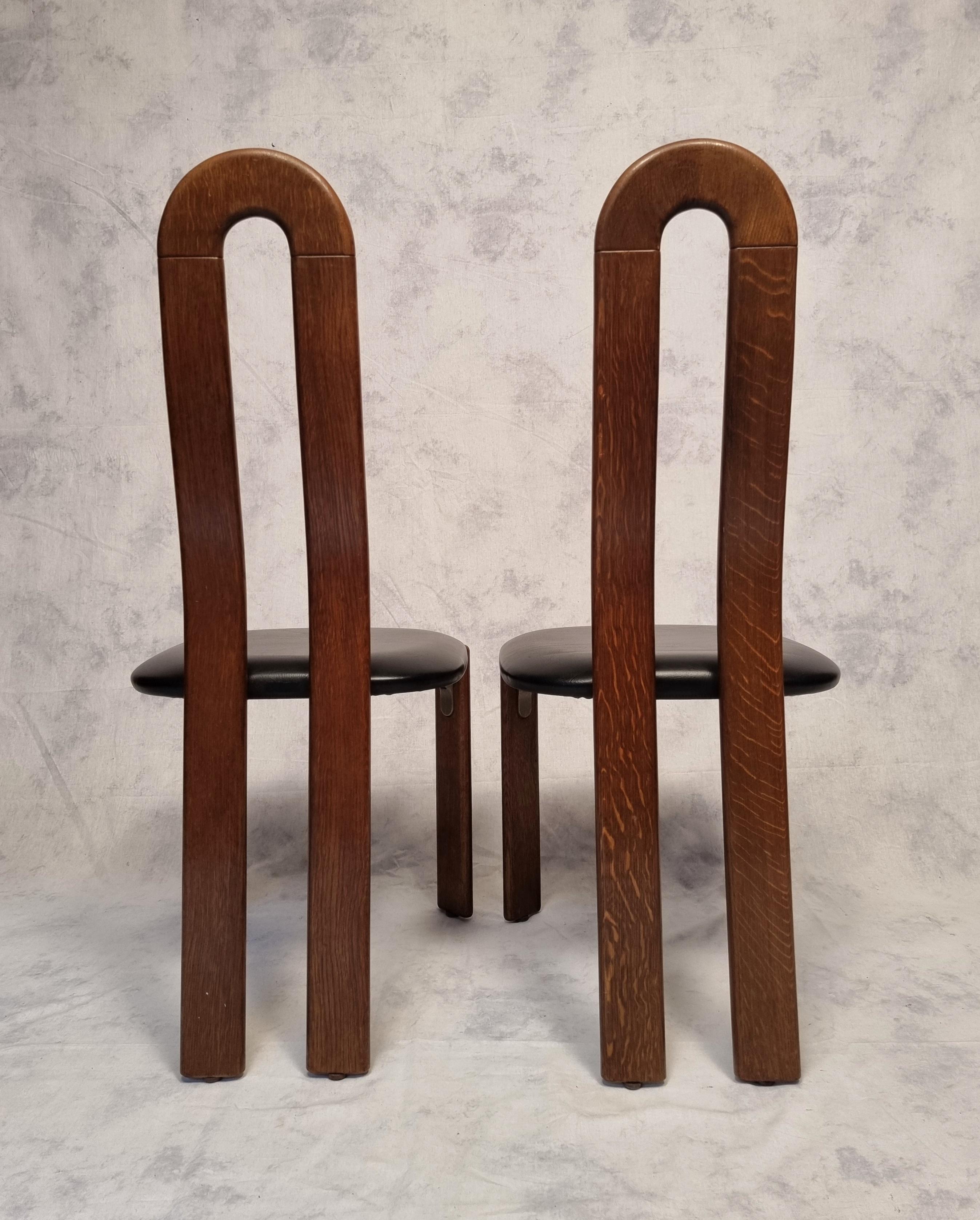 Swiss Bruno Rey Chairs for Dietiker by Atelier Stuhl Aus Stein Am Rhein, Oak, Ca 1970 For Sale