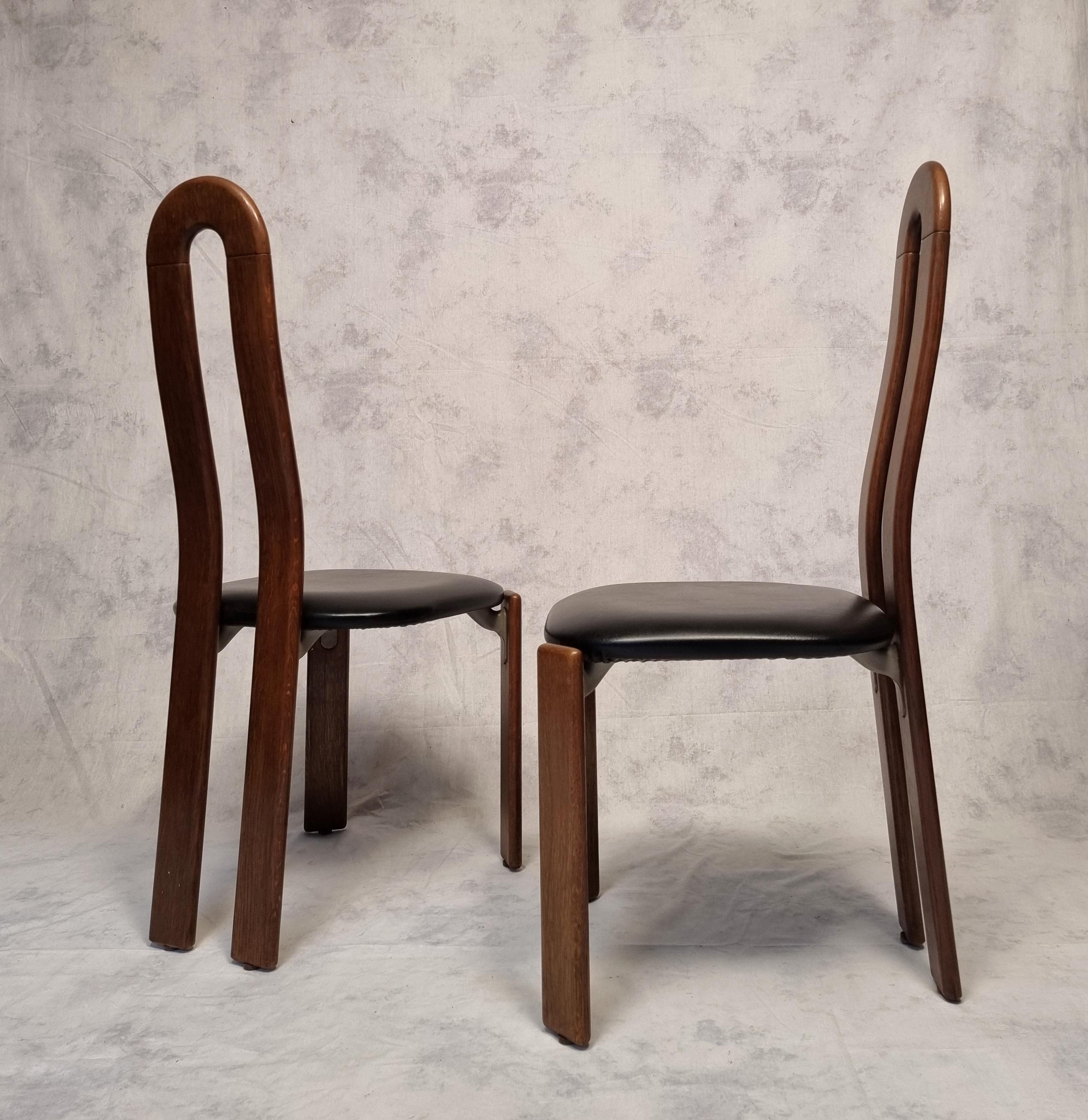 Late 20th Century Bruno Rey Chairs for Dietiker by Atelier Stuhl Aus Stein Am Rhein, Oak, Ca 1970 For Sale