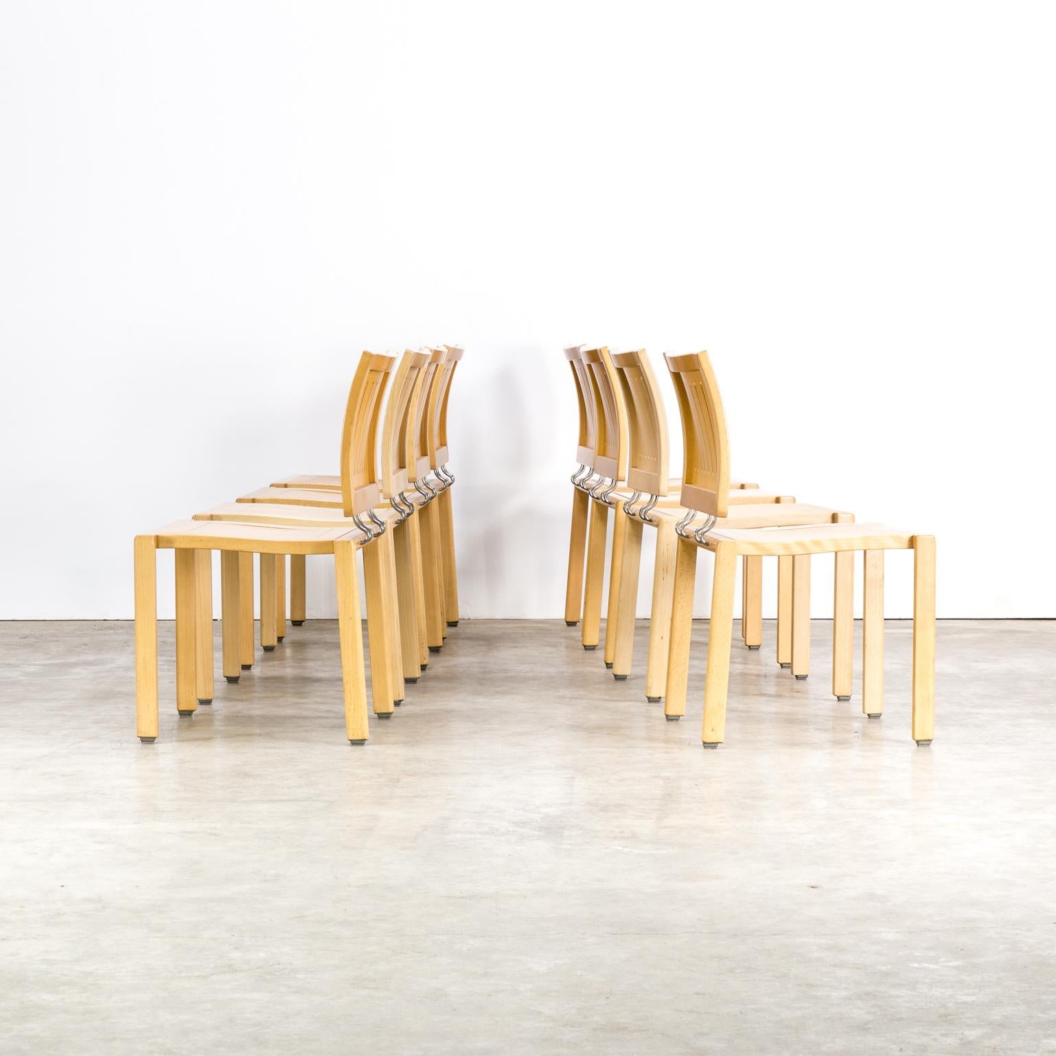 Bruno Rey & Charles Polin “Quadro W” Dining Chair for Dietiker, Set of 8 In Good Condition For Sale In Amstelveen, Noord
