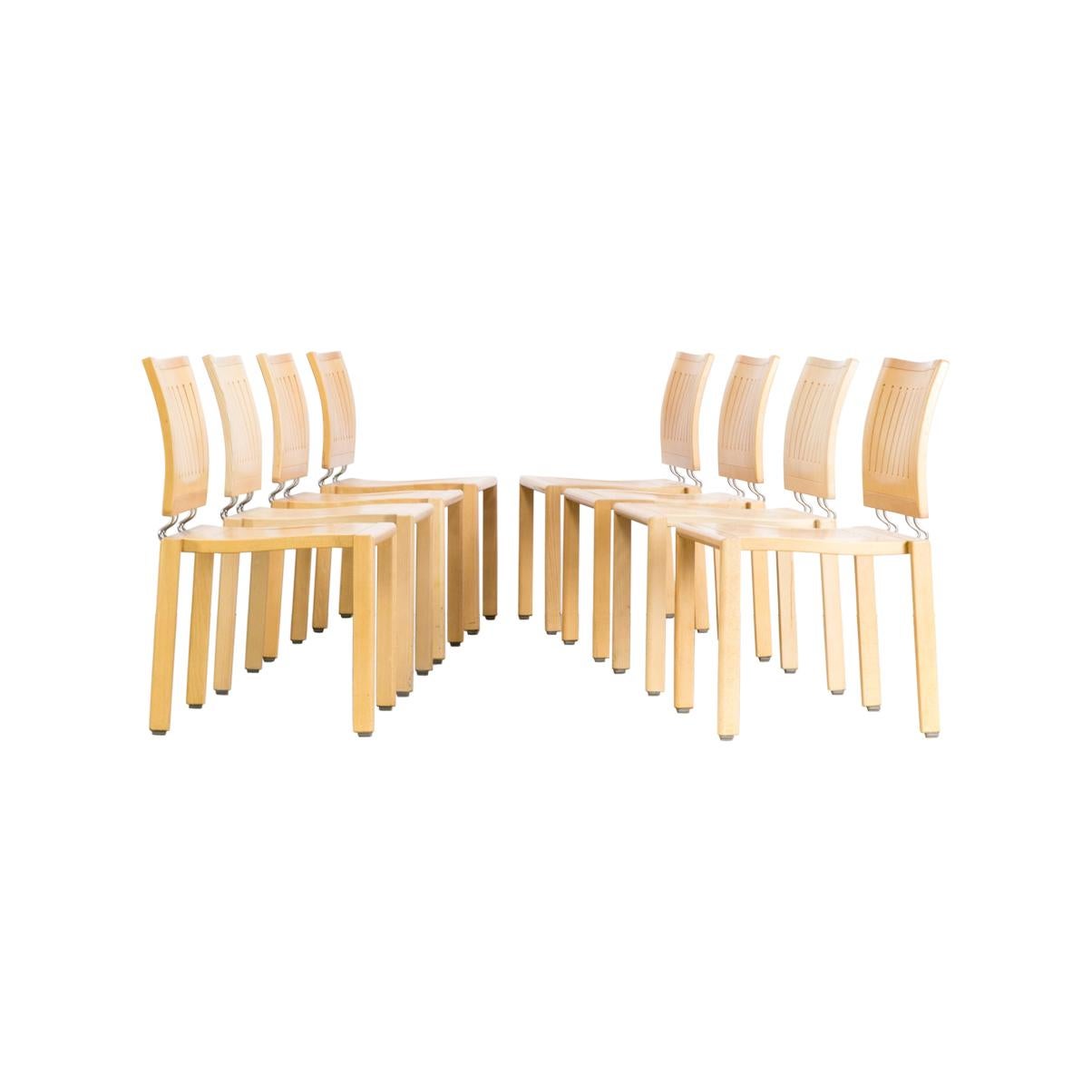 Bruno Rey & Charles Polin “Quadro W” Dining Chair for Dietiker, Set of 8 For Sale