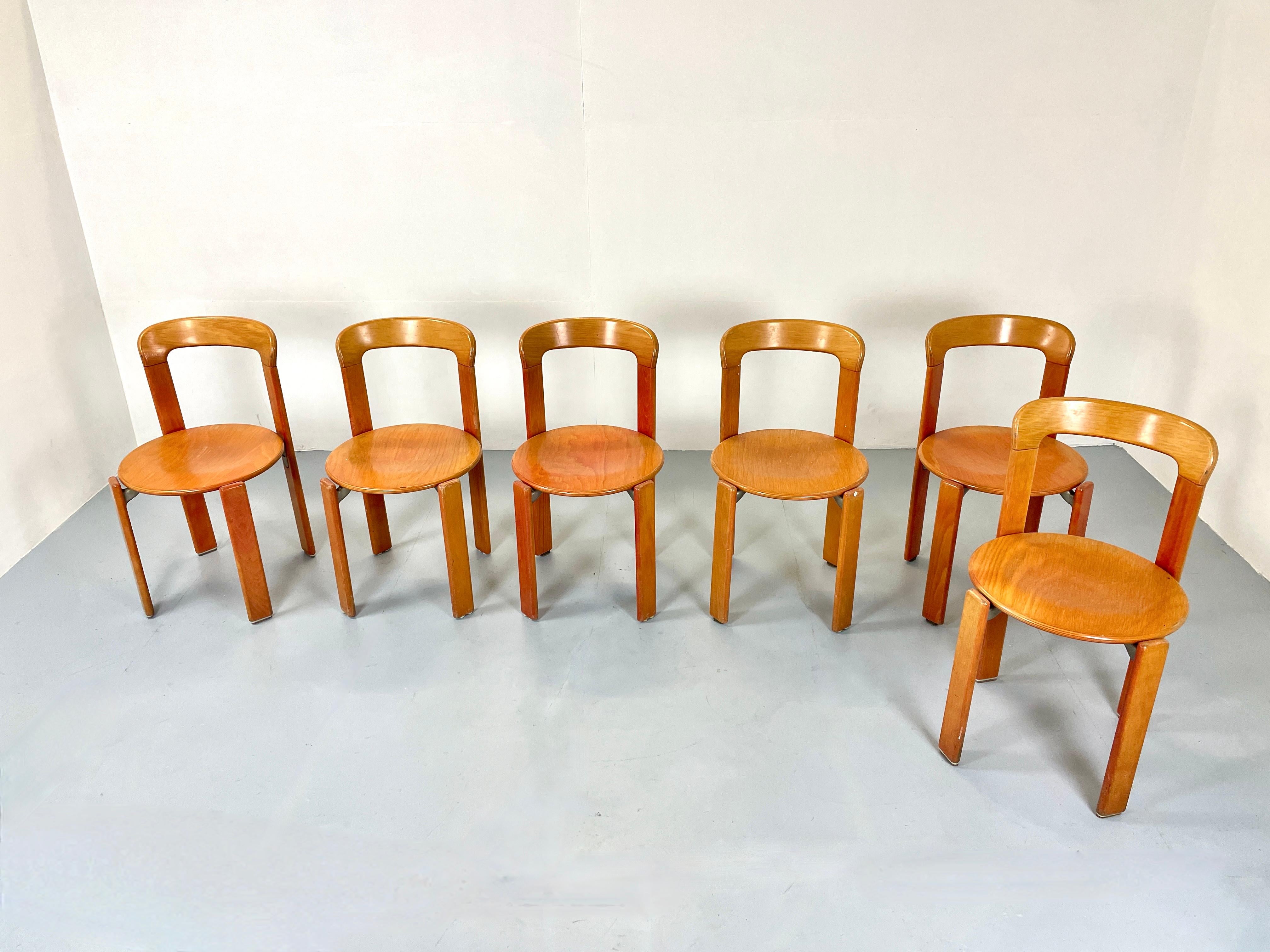 Bruno Rey Dietiker Vintage Chair Post-Modern Beechwood Switzerland In Fair Condition For Sale In Alsdorf, NW