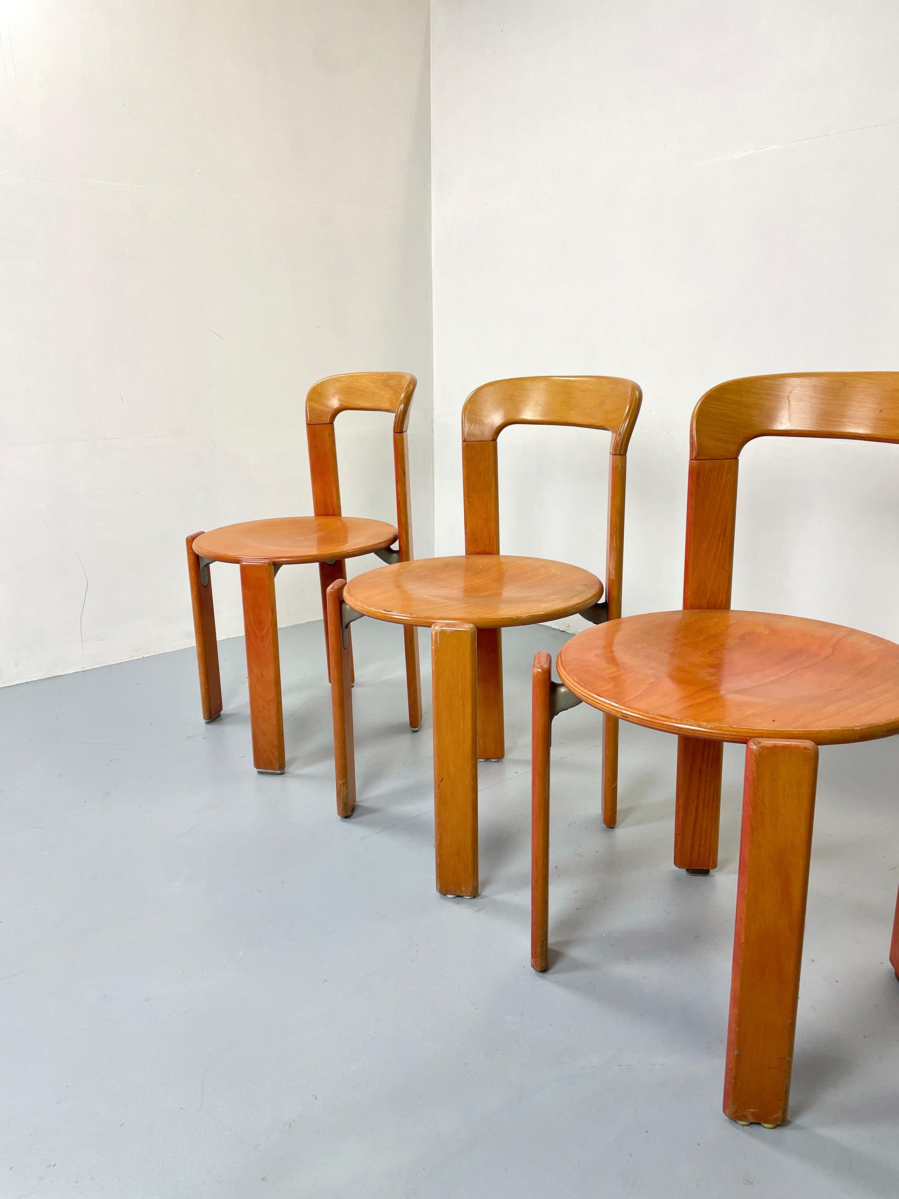 Late 20th Century Bruno Rey Dietiker Vintage Chair Post-Modern Beechwood Switzerland For Sale