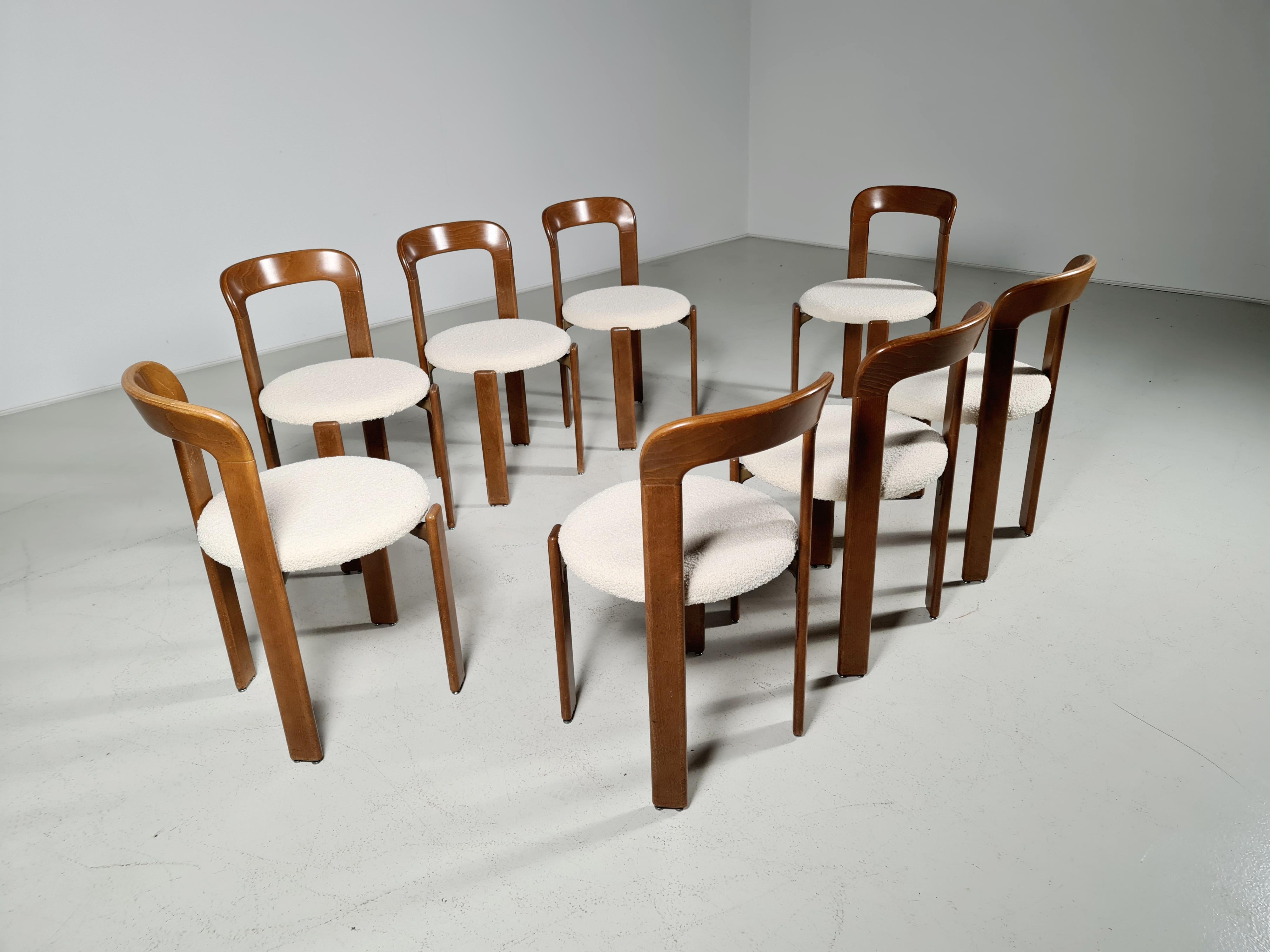 Bouclé Bruno Rey Dining Chairs for Dietiker, 1970s