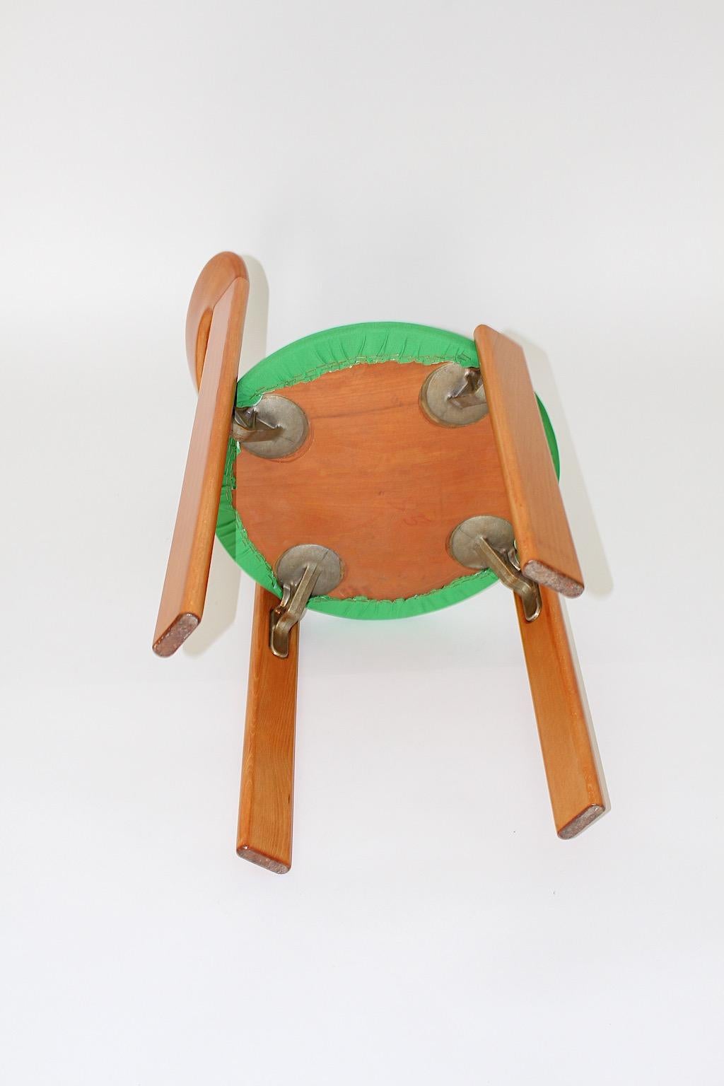 Bruno Rey Dining Chairs Vintage Brown Beech Green 1970s Up to Twenty Five For Sale 6