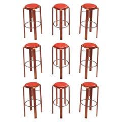 Retro Bruno Rey for Dietiker Barstools in Red