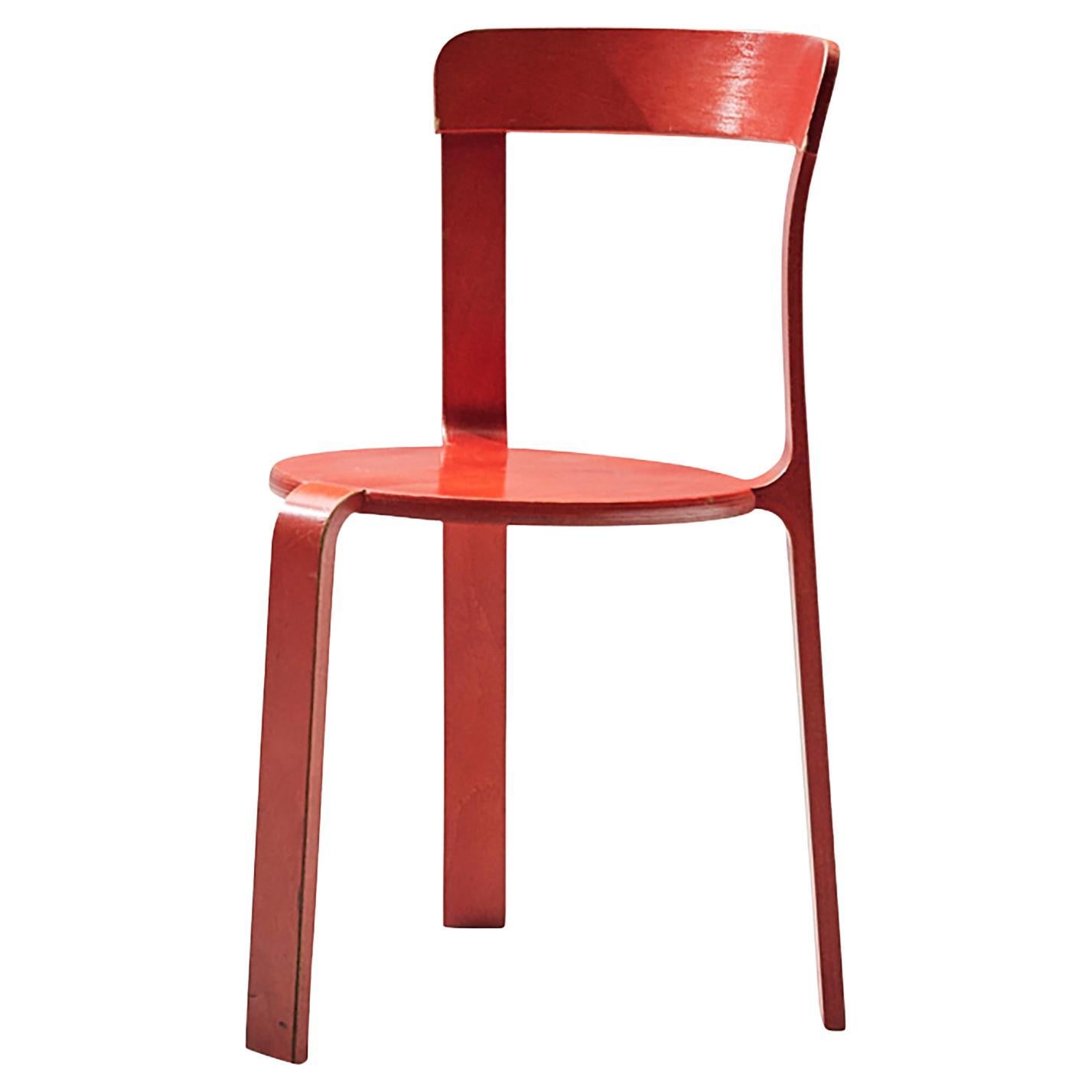 Bruno Rey for Dietiker Chair in Red Plywood