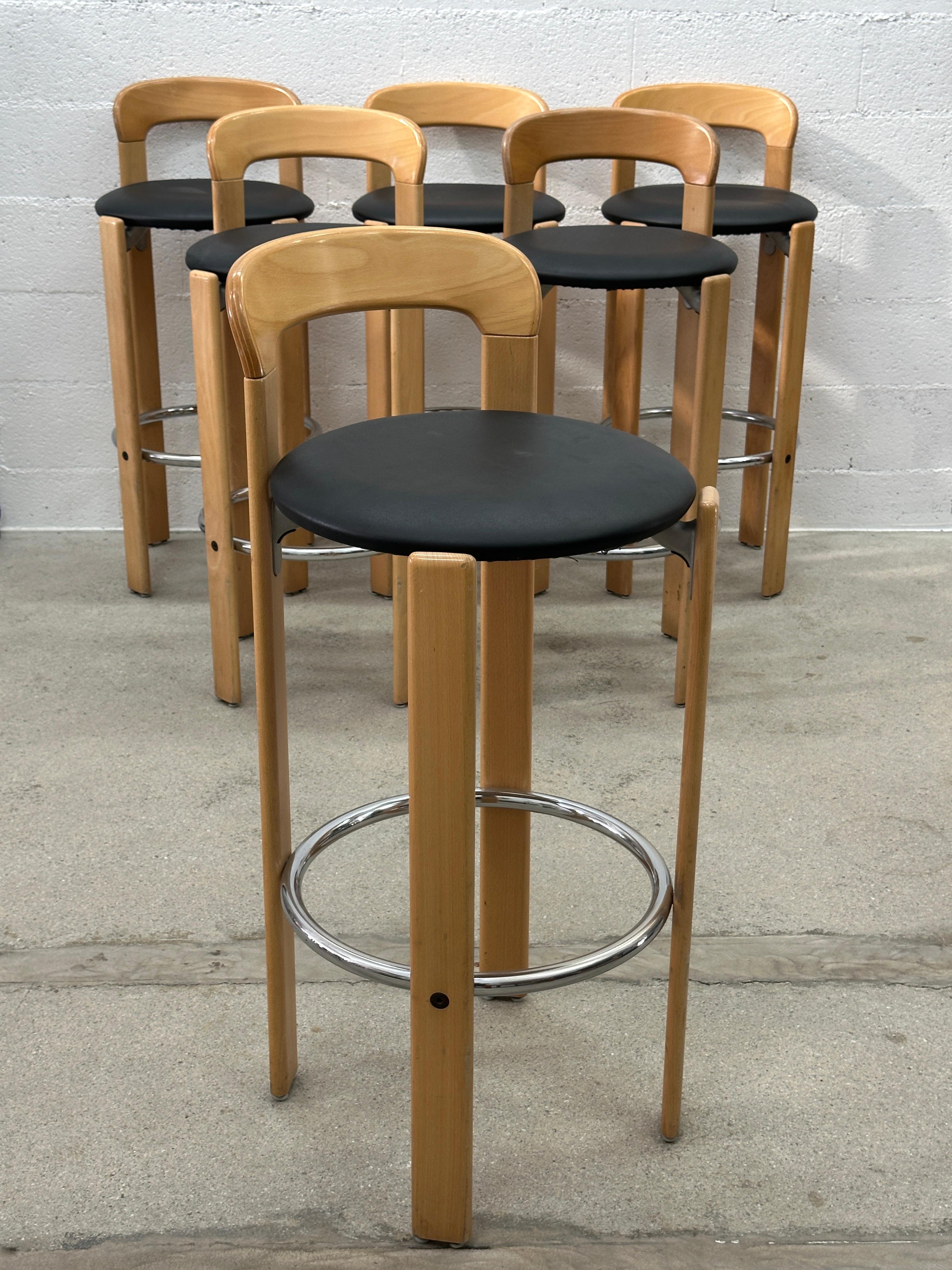 Bruno Rey para Dietiker taburetes de bar de abedul claro 2003 Madera en venta