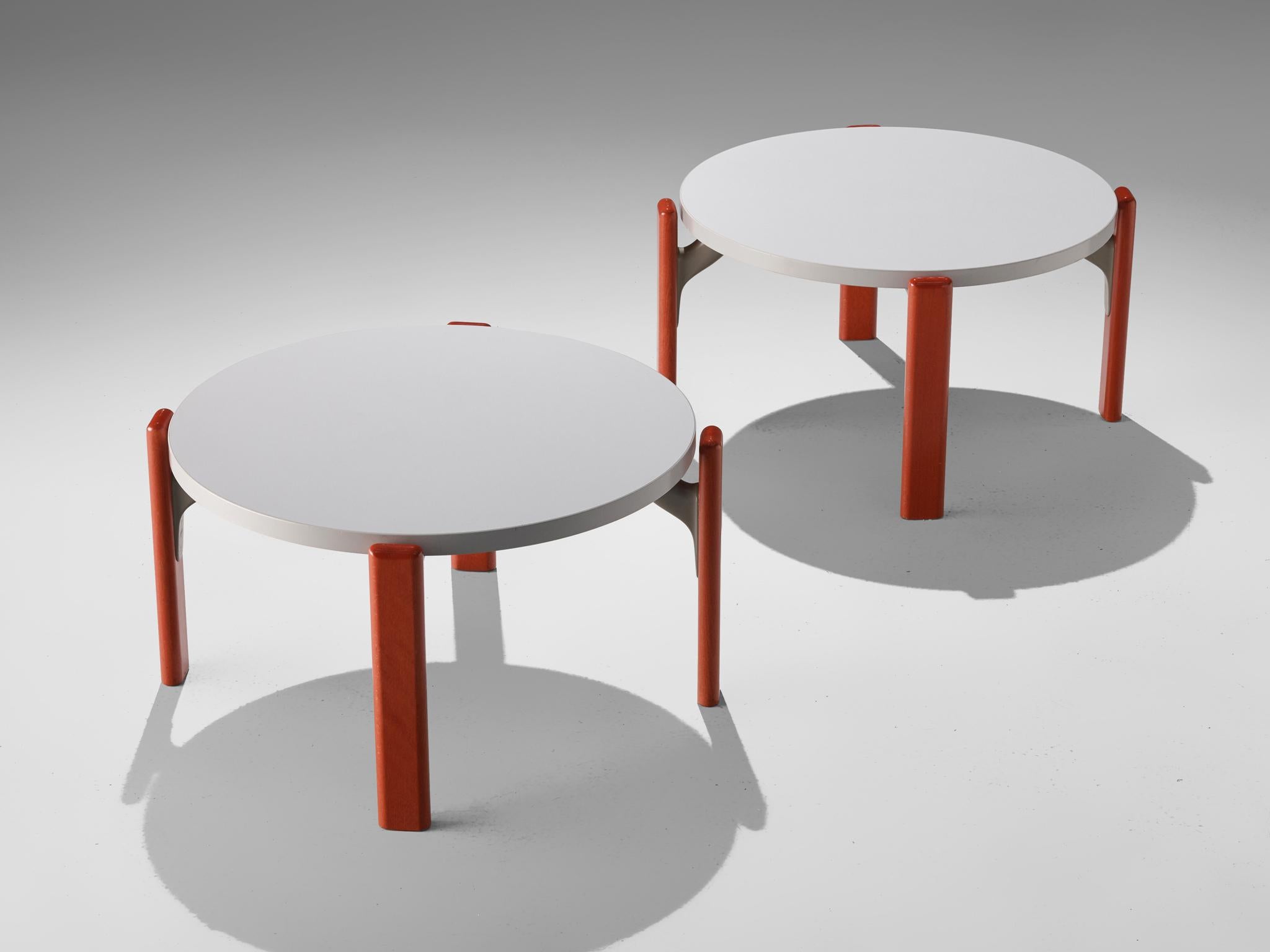 Plywood Bruno Rey for Dietiker Pair of Round Coffee Tables