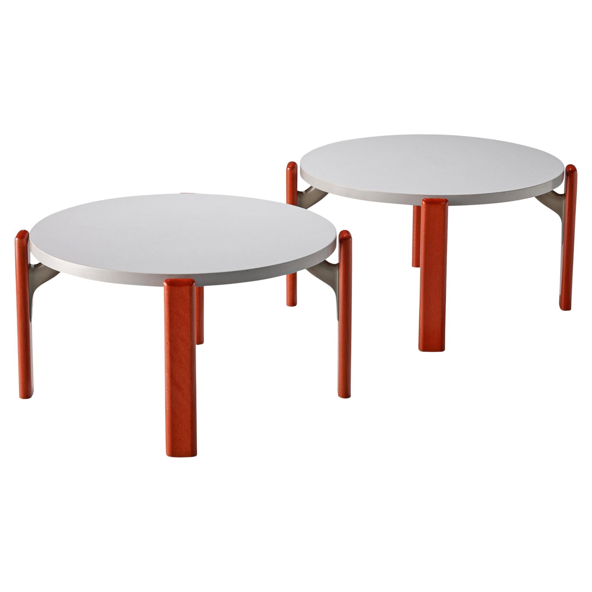 Bruno Rey for Dietiker Pair of Round Coffee Tables For Sale