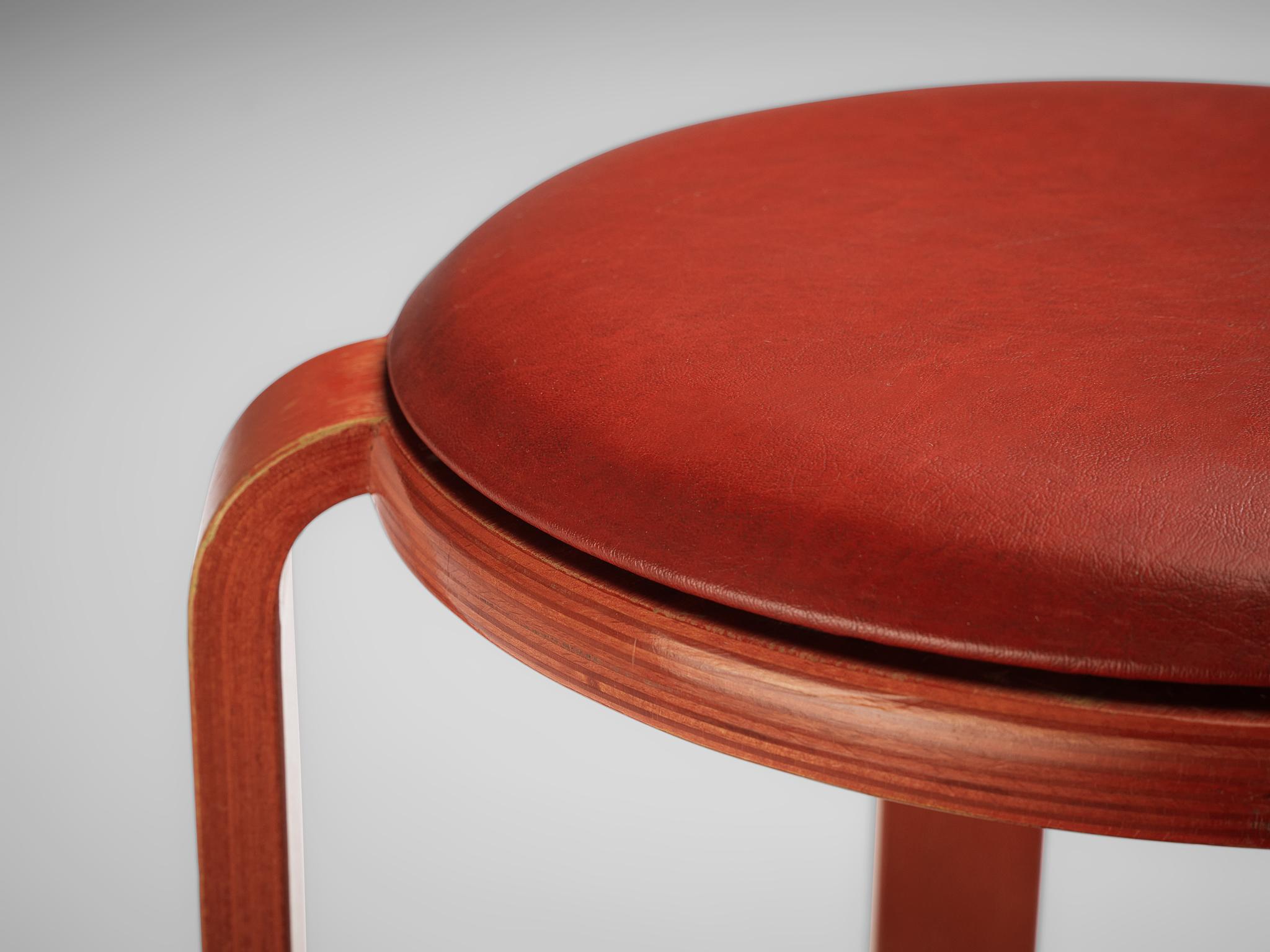 Swiss Bruno Rey for Dietiker Red Barstool  For Sale