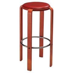 Antique Bruno Rey for Dietiker Red Barstool 