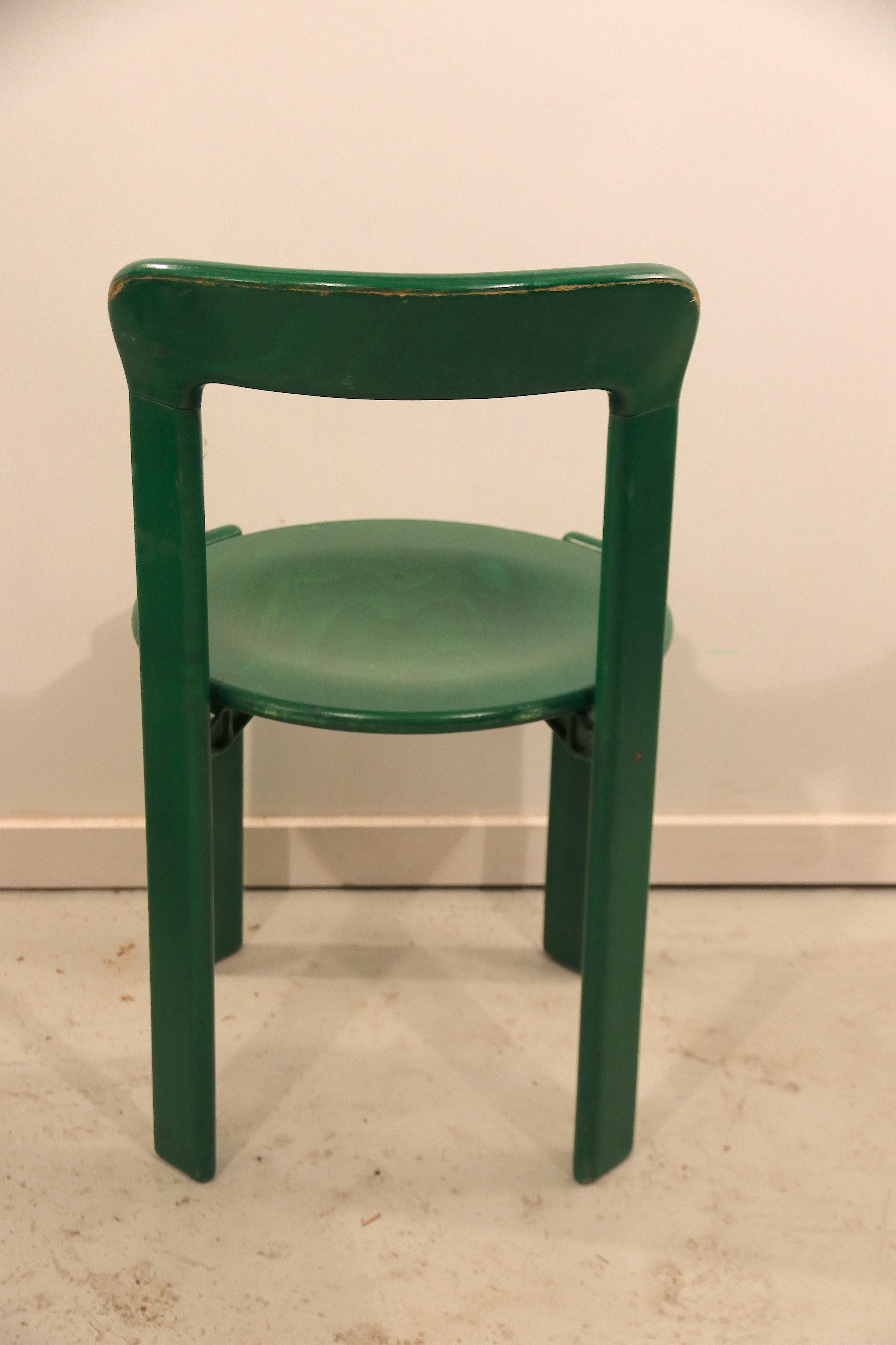 Mid-Century Modern Bruno Rey for Dietiker Set of 8 Green Dining Room Chairs