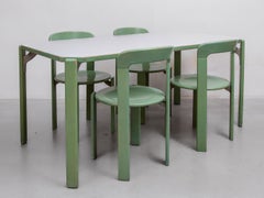 Tavolo e quattro sedie di Bruno Rey Green Dining Set, 1979, Kusch+Co., Model 3300