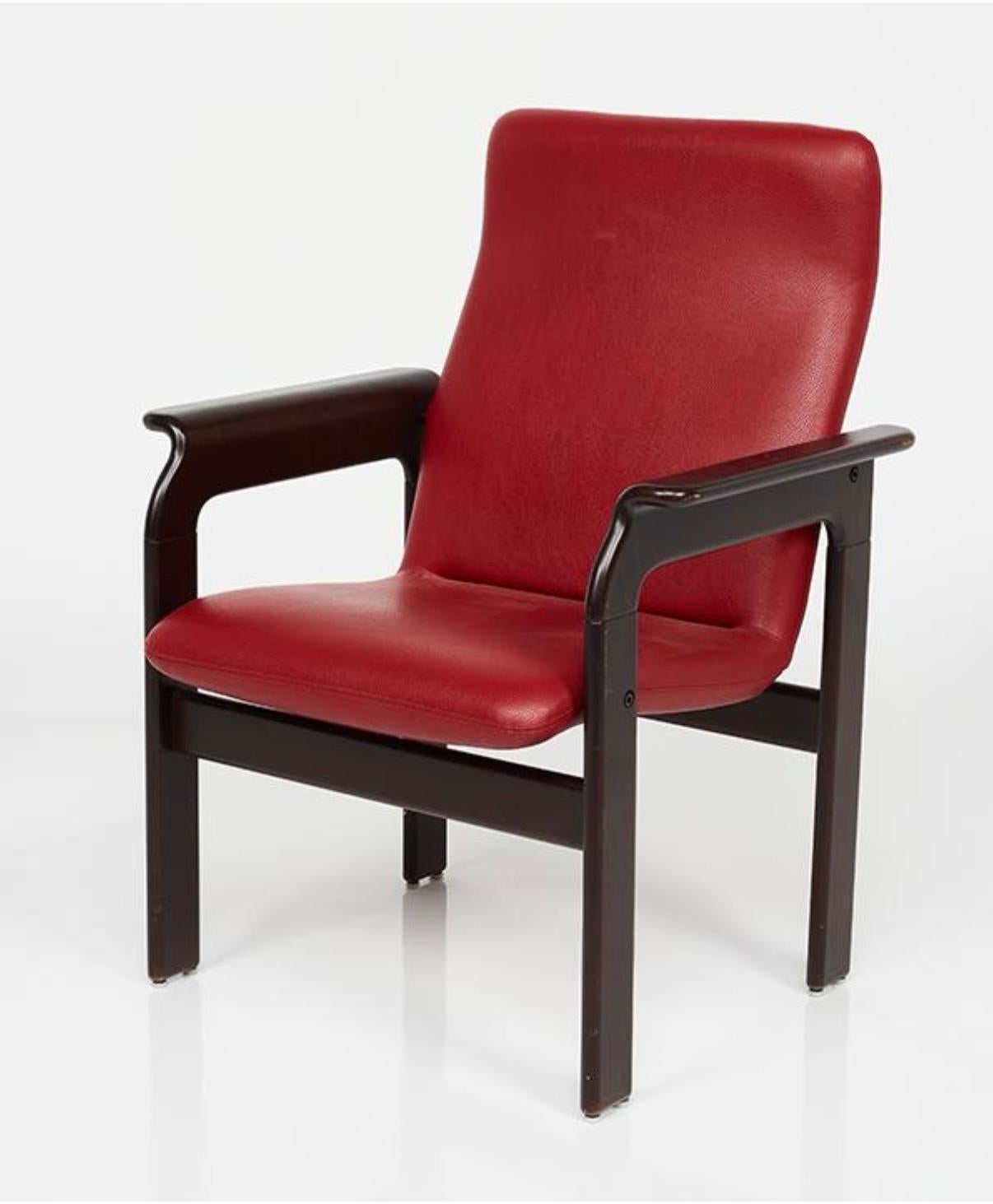 Fin du 20e siècle Paire de fauteuils en cuir Bruno Rey en vente