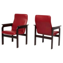 Bruno Rey Leather Armchairs, a Pair