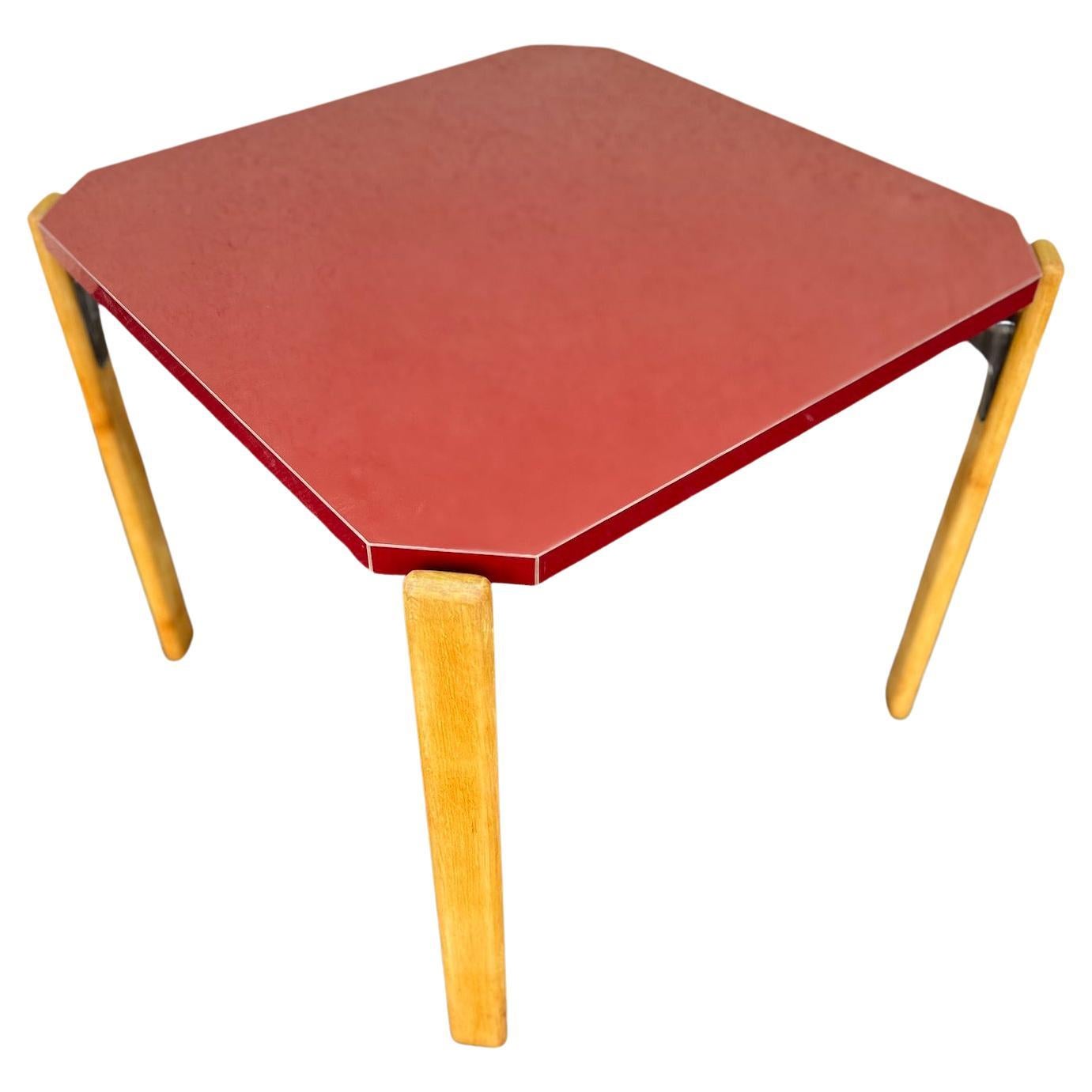 Table Bruno Rey en formica rouge pour Dietiker, 1970