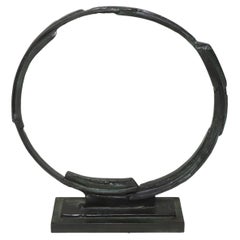 Bruno Romeda 2002 "Cerchio" Abstract Circle Sculpture in Bronze