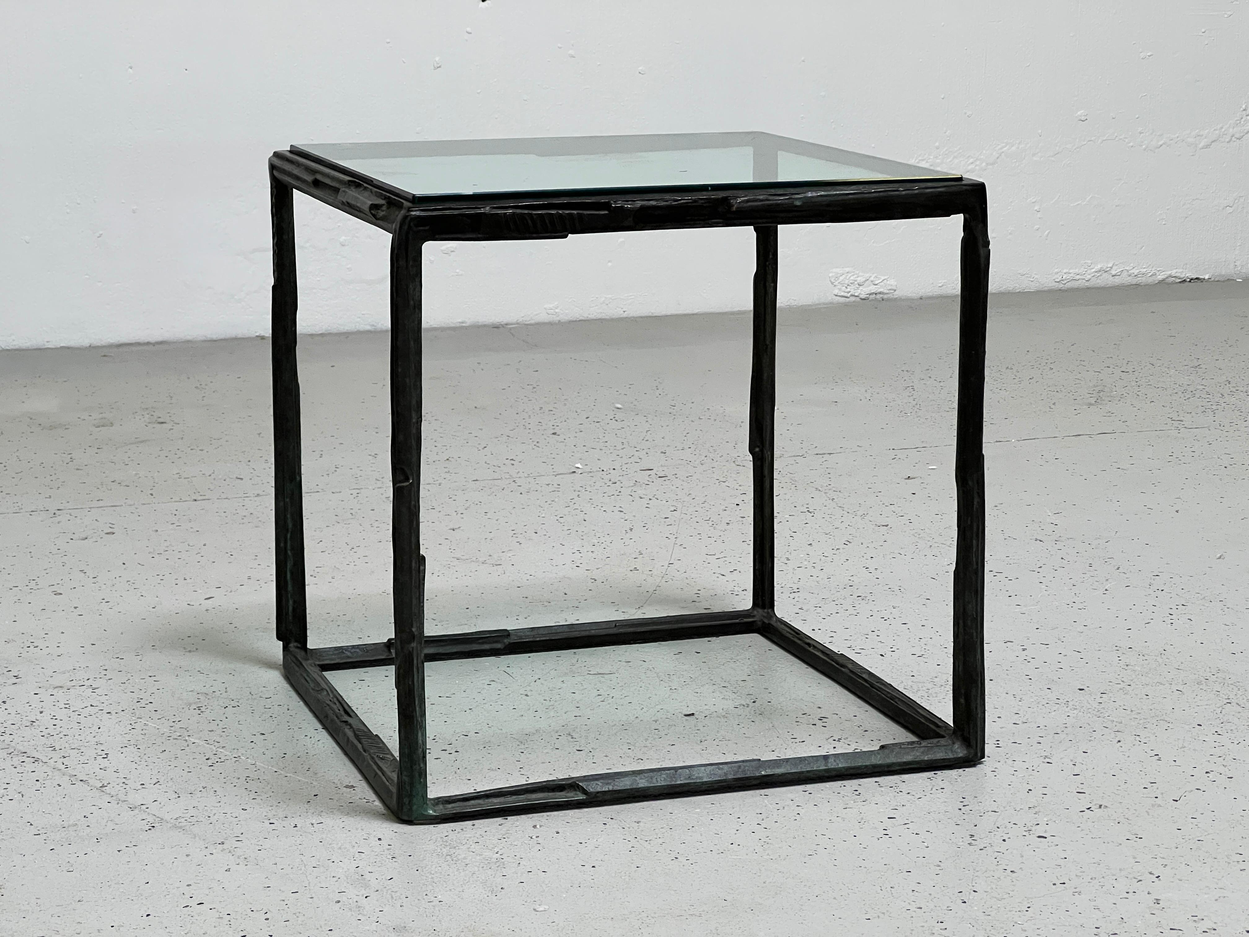 Late 20th Century Bruno Romeda Bronze Side Table For Sale