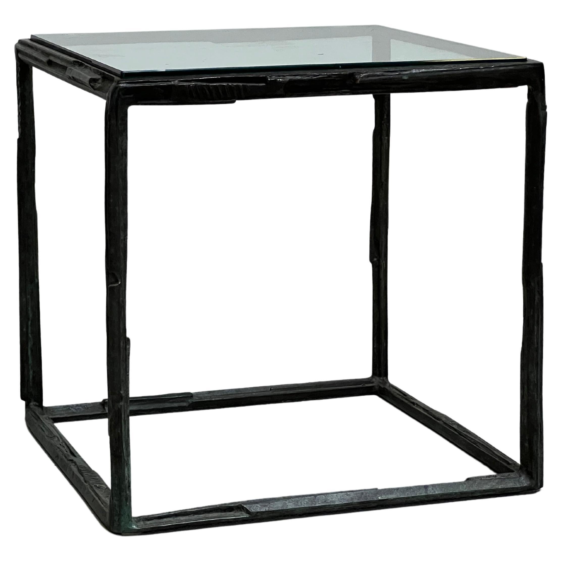 Bruno Romeda Bronze Side Table For Sale