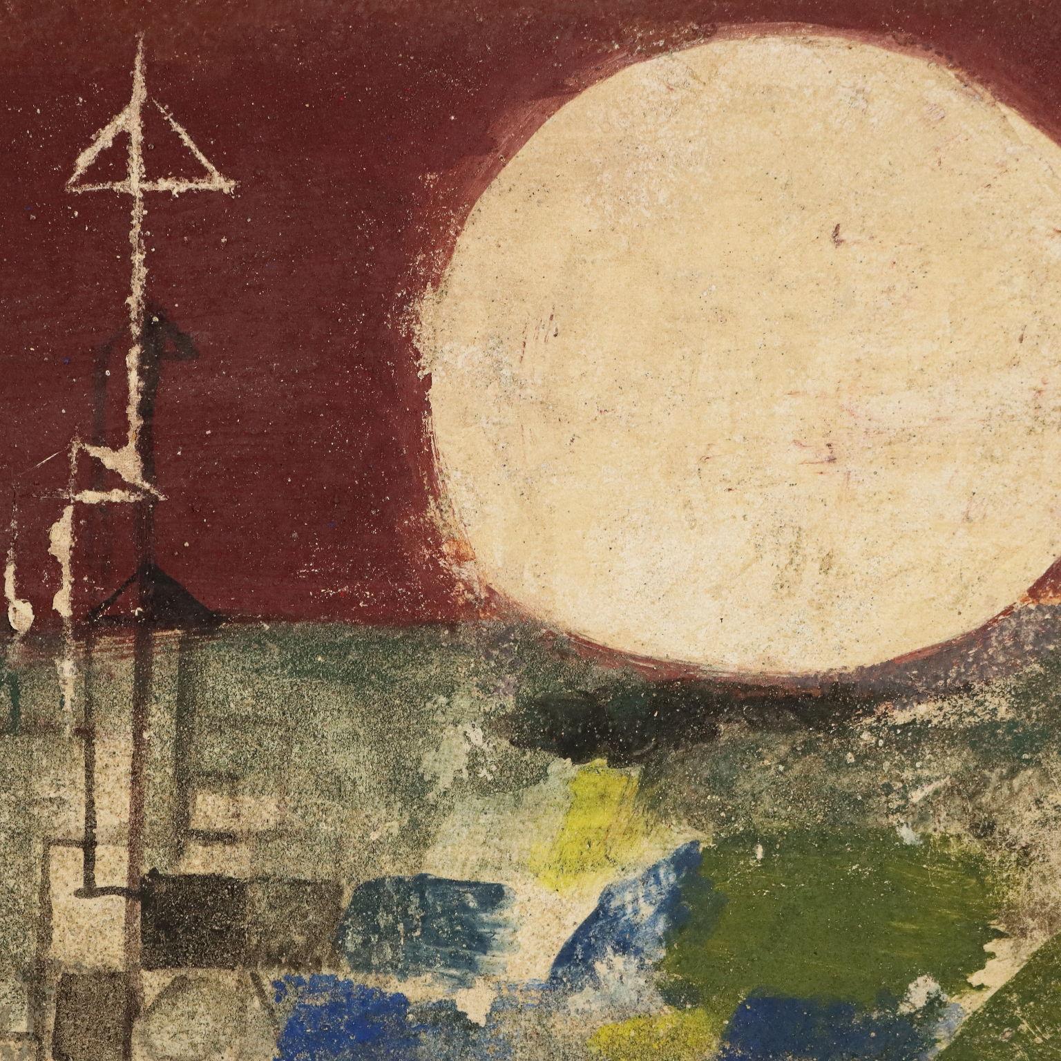 Landscape with Sun - Other Art Style Painting by Bruno Saetti